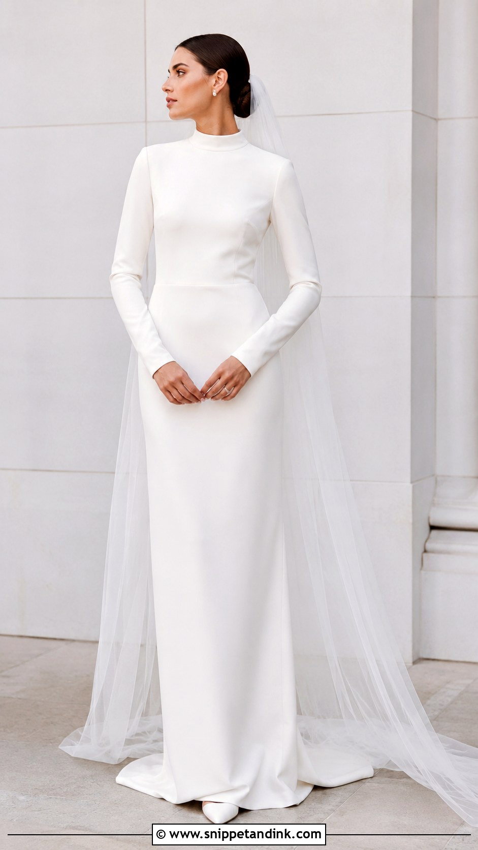 Modest Minimalist Bridal Gown - Snippet and Ink - 30 Modest Bridal Gowns