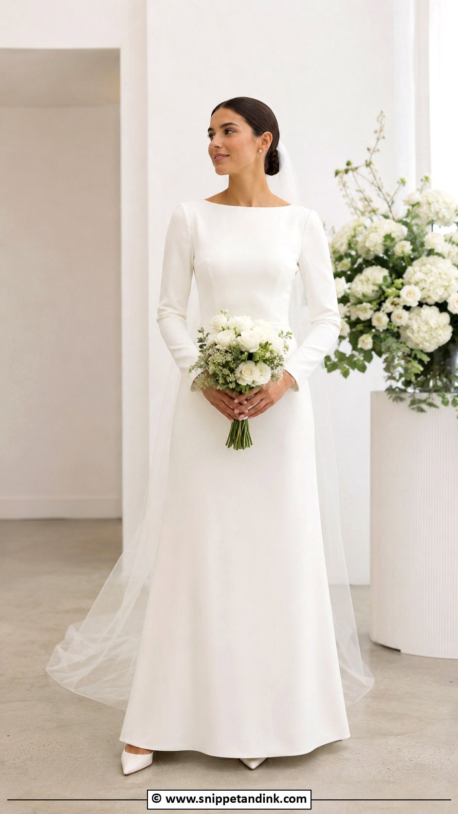 Modest Minimalist Wedding Dress - Snippet and Ink - 35 Modest Wedding Dresses