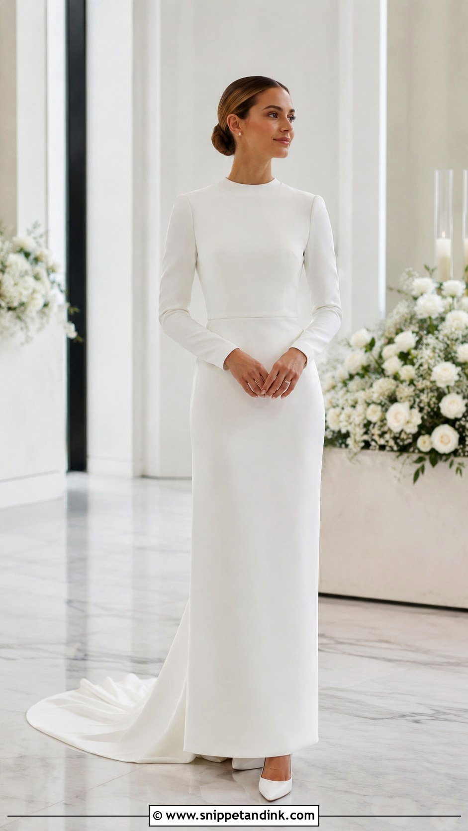 Modest Minimalist Wedding Dress - Snippet and Ink - 25 Modest Bridal Ideas