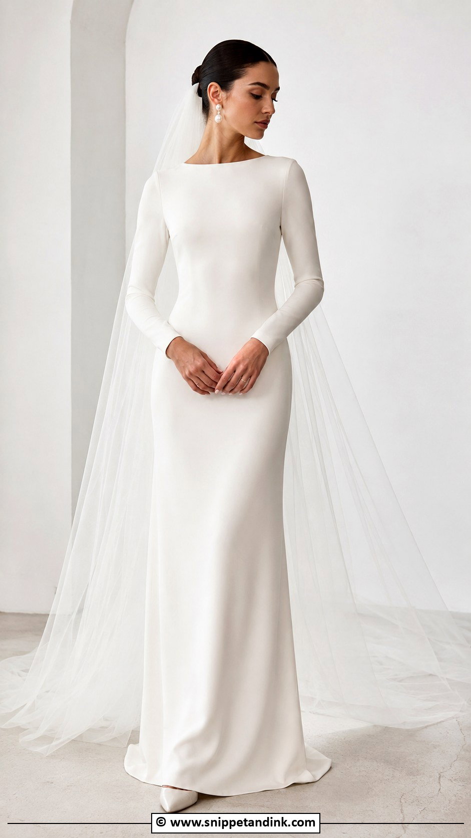 Modest Minimalist Wedding Dress - Snippet and Ink - 30 Conservative Wedding Dress Ideas
