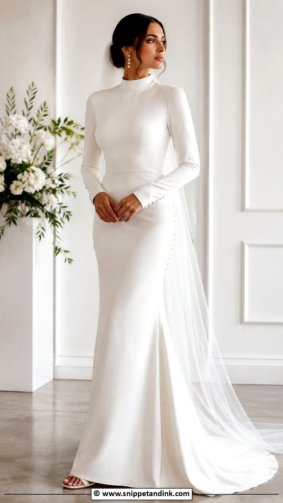 Modest Mock Neck Wedding Dress - Snippet and Ink - 35 Modest Wedding Dresses