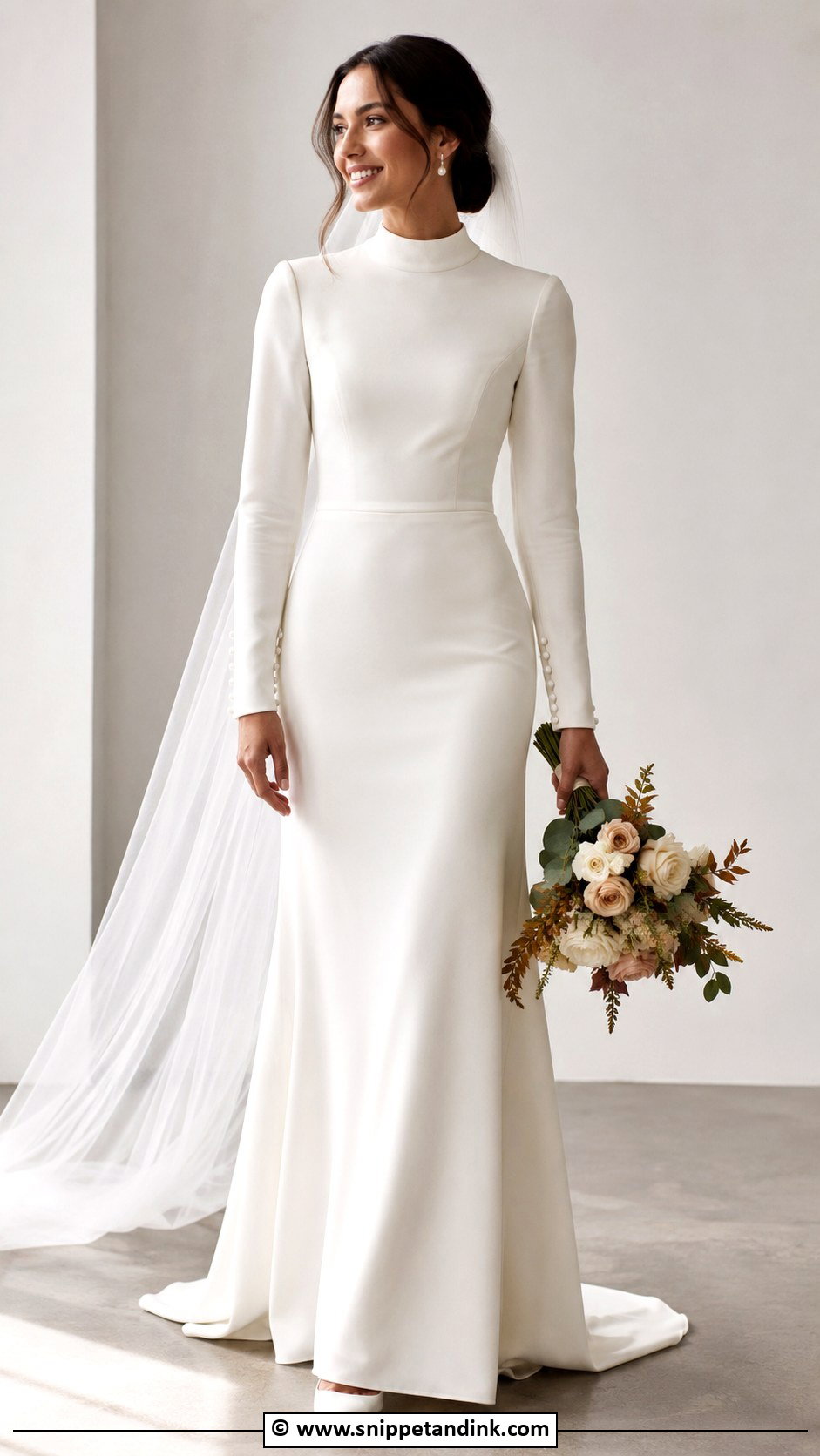 Modest Mock Neck Wedding Dress - Snippet and Ink - 30 Modest Wedding Dress Ideas