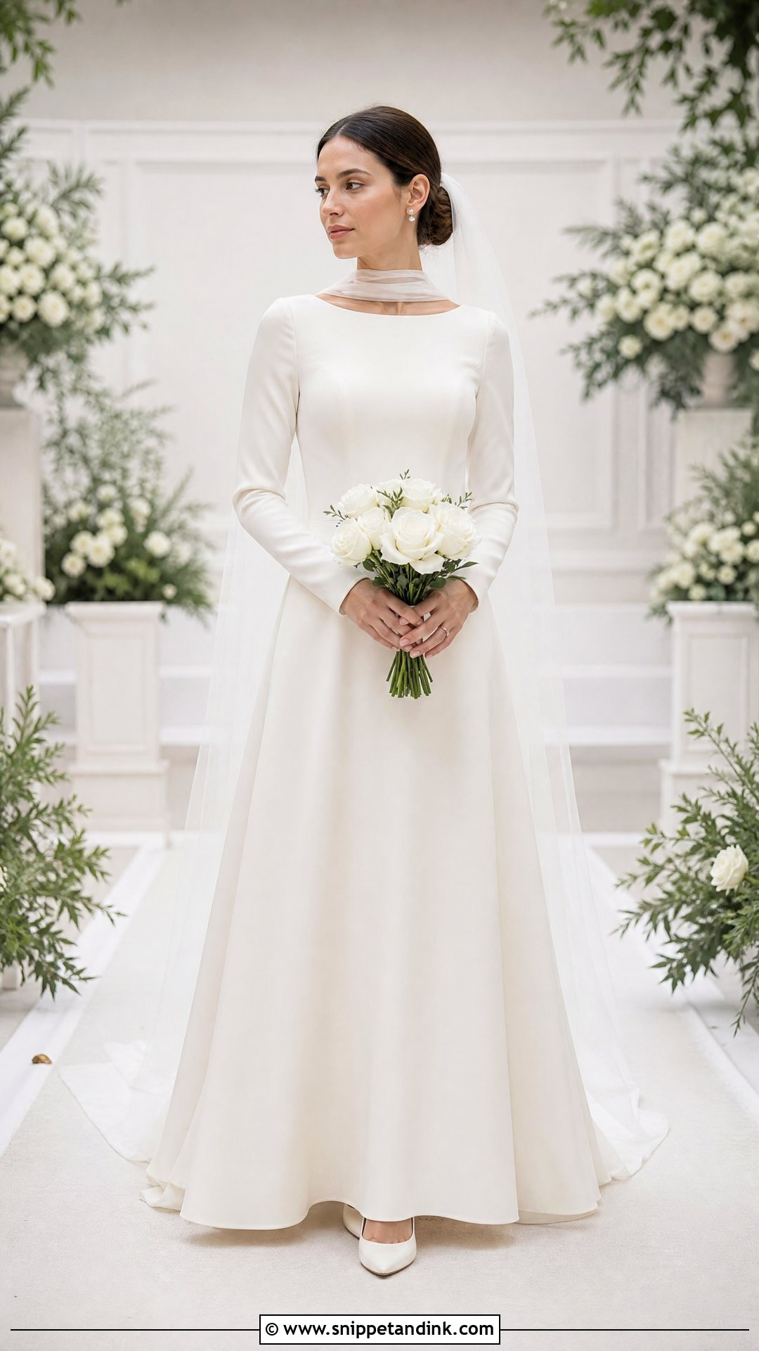 Modest Neck Scarf Wedding Dress - Snippet and Ink - 20 Neck Scarf Wedding Dresses