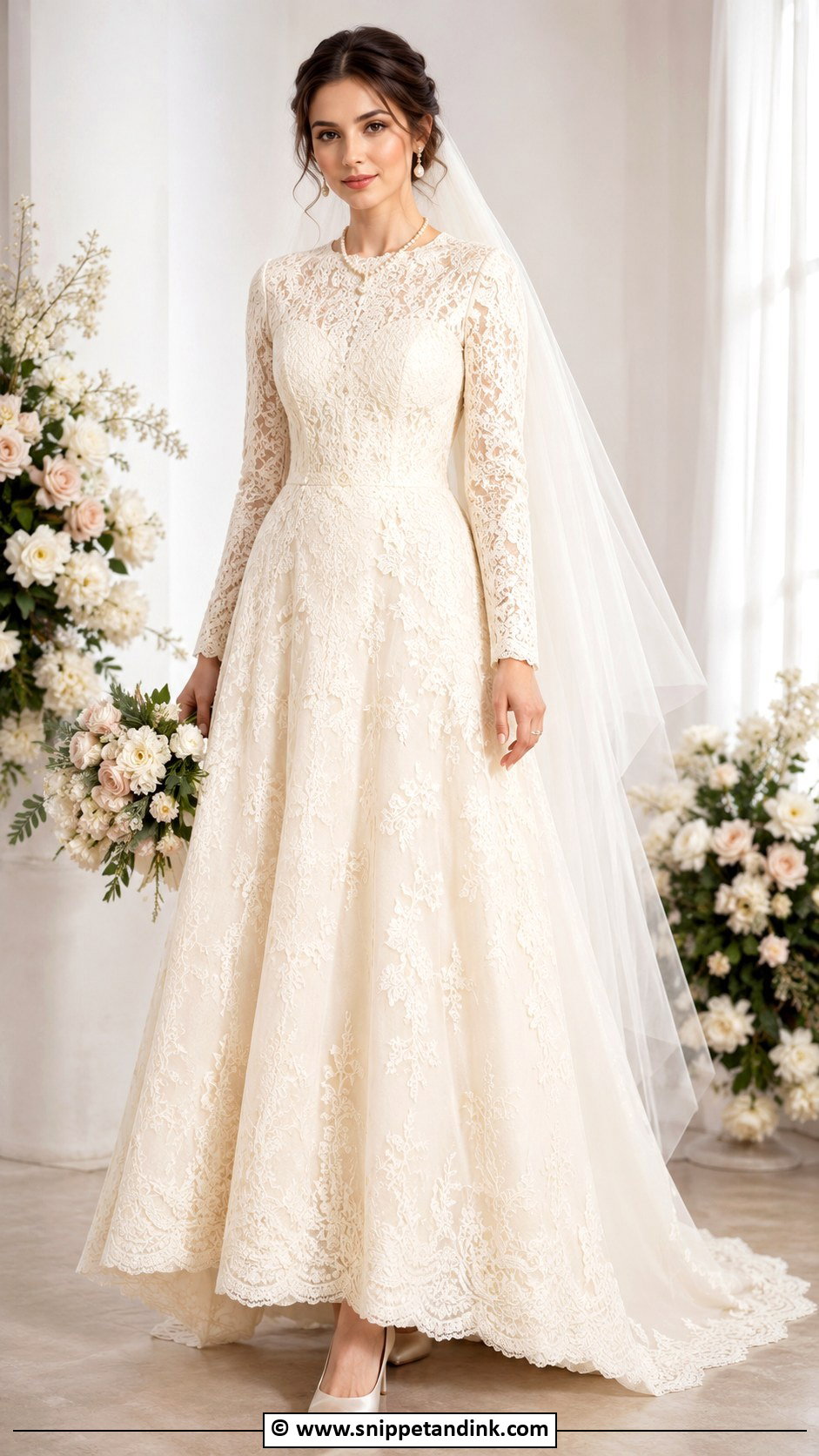 Modest Off White Wedding Dress - Snippet and Ink - 30 Conservative Wedding Dress Ideas