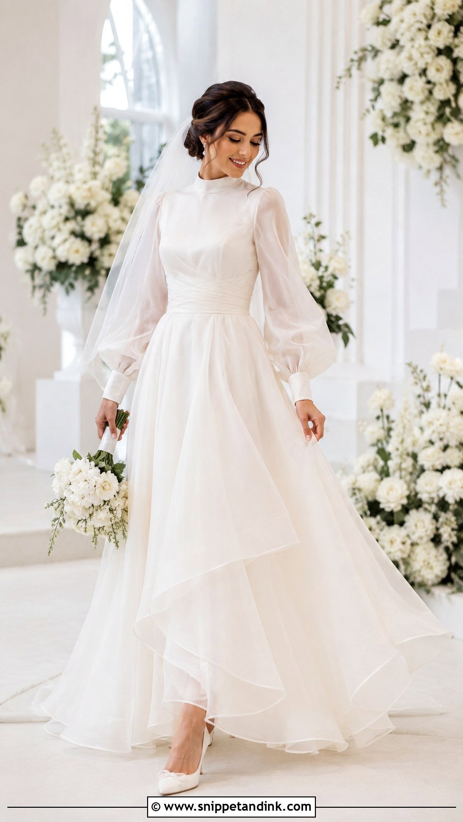 Modest Organza Wedding Gown - Snippet and Ink - 25 Modest Wedding Gowns