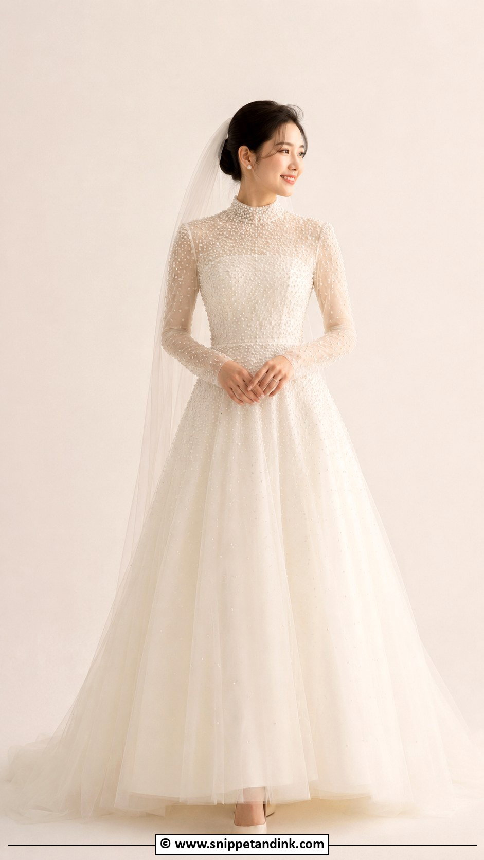 Modest Pearl Wedding Dress - Snippet and Ink - 25 Elegant Modest Wedding Dresses