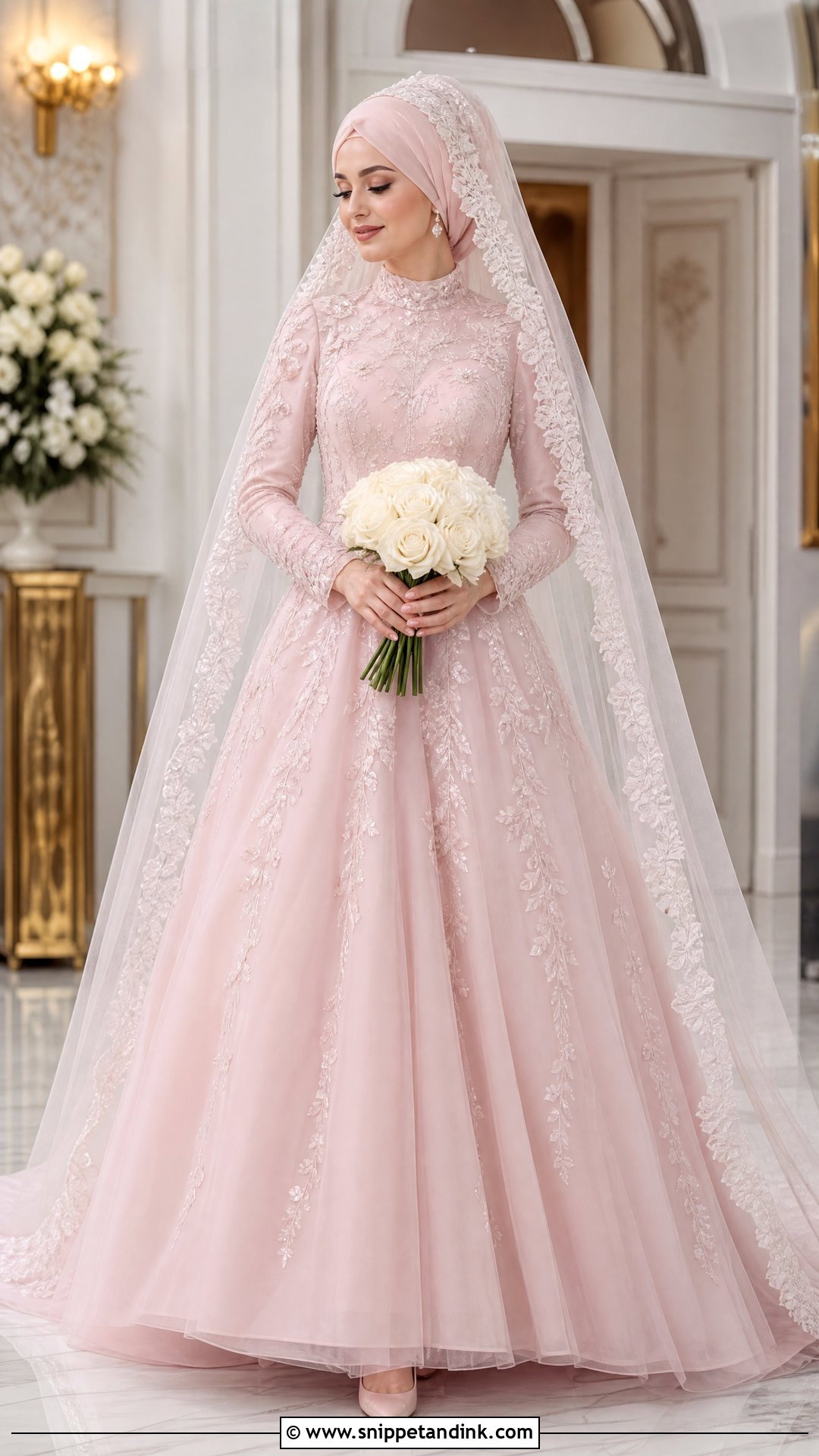 Modest Pink Princess Wedding Dress - Snippet and Ink - 20 Princess Wedding Dresses Pink