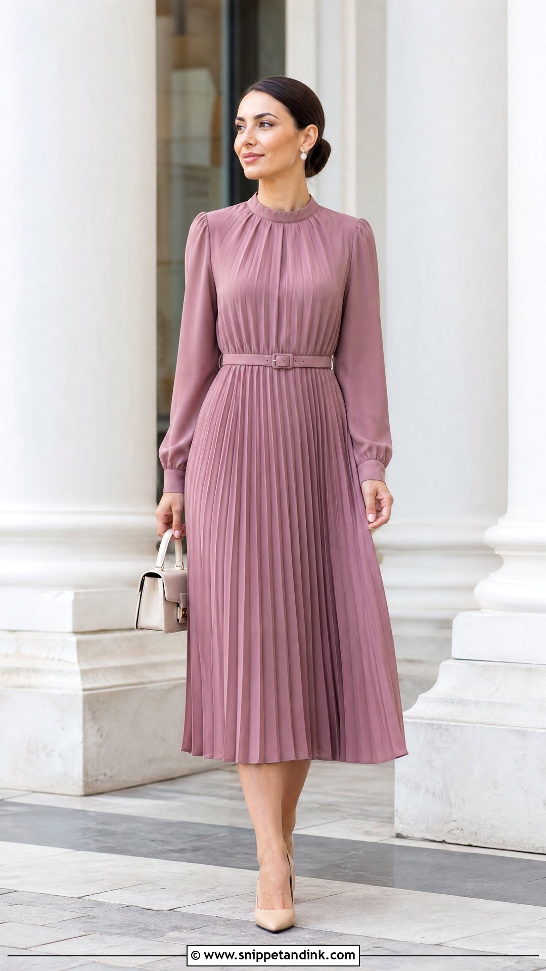 Modest Pleated Midi Dress - Snippet and Ink - 25 Modest Wedding Ideas