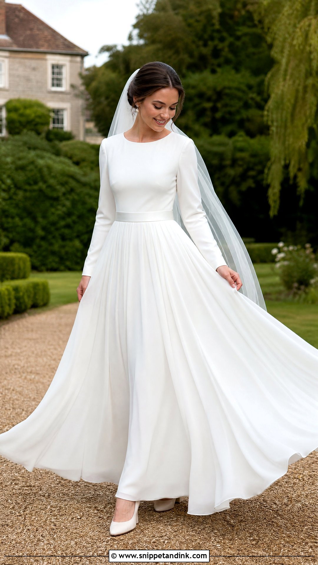 Modest Pleated Wedding Dress - Snippet and Ink - 25 Modest Old Money Wedding Dress Ideas