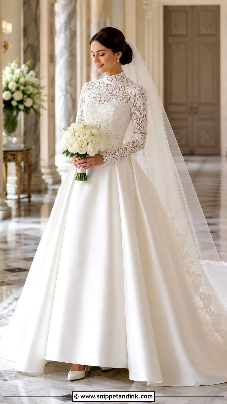 Modest Princess Wedding Dress With Sleeves - Snippet and Ink - 20 Princess Wedding Dresses with Sleeves
