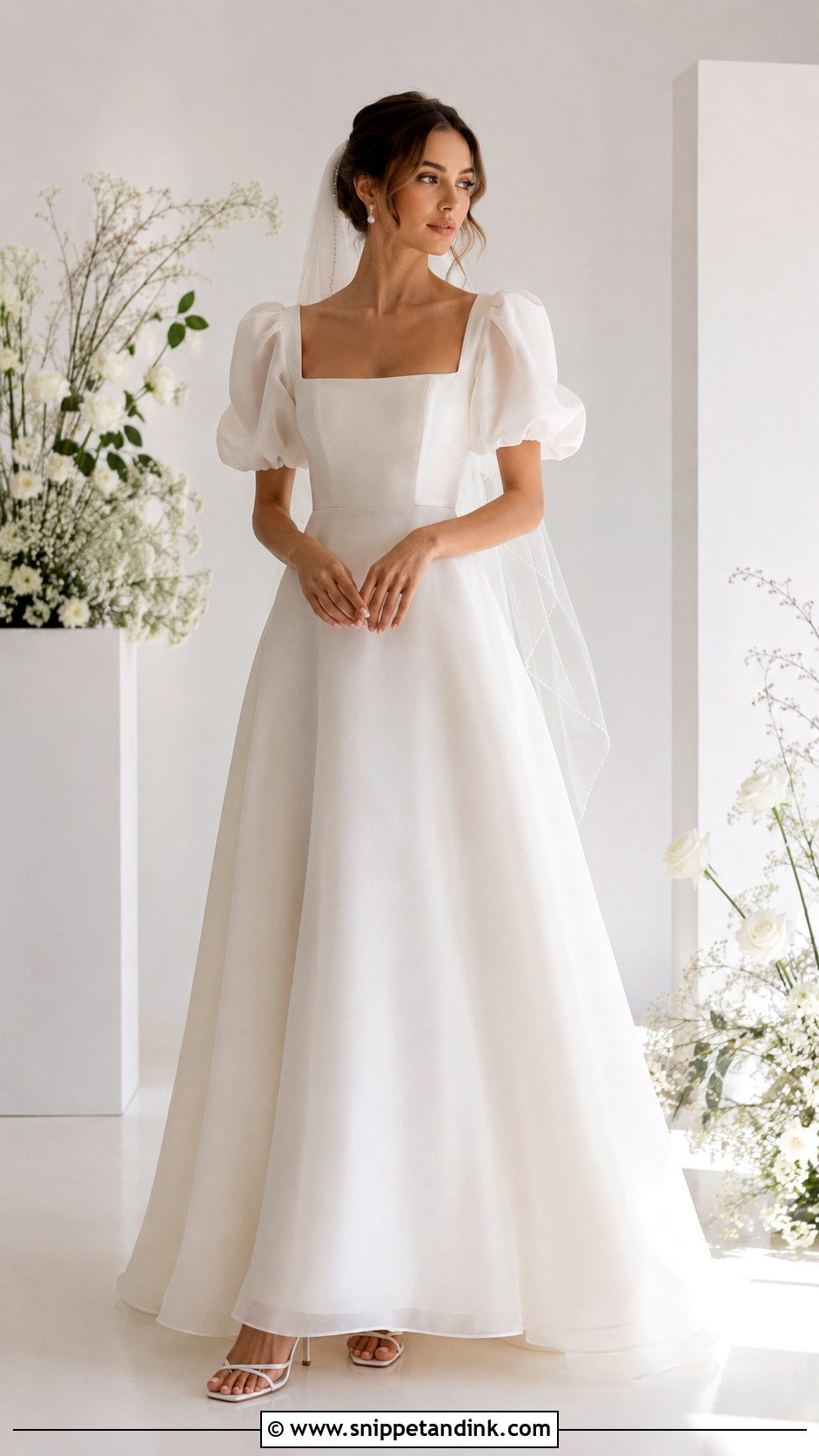 Modest Puff Sleeve Wedding Dress - Snippet and Ink - 25 Modest Bride Dress Ideas