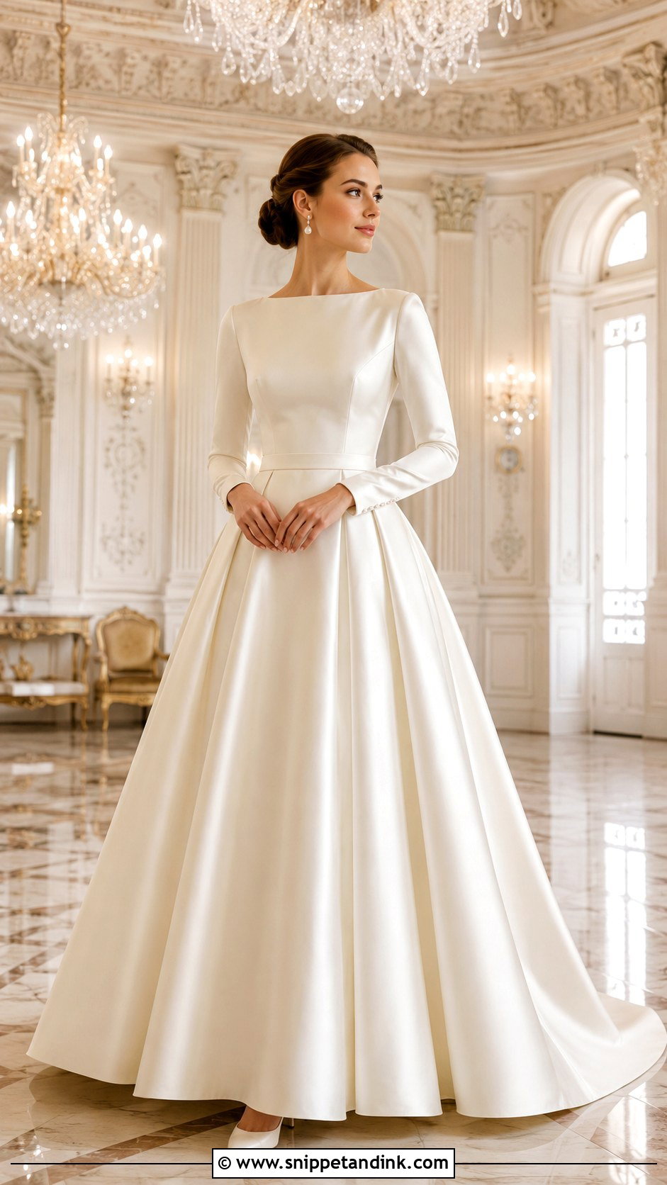 Modest Satin Ball Gown - Snippet and Ink - 30 Modest Bridal Gowns