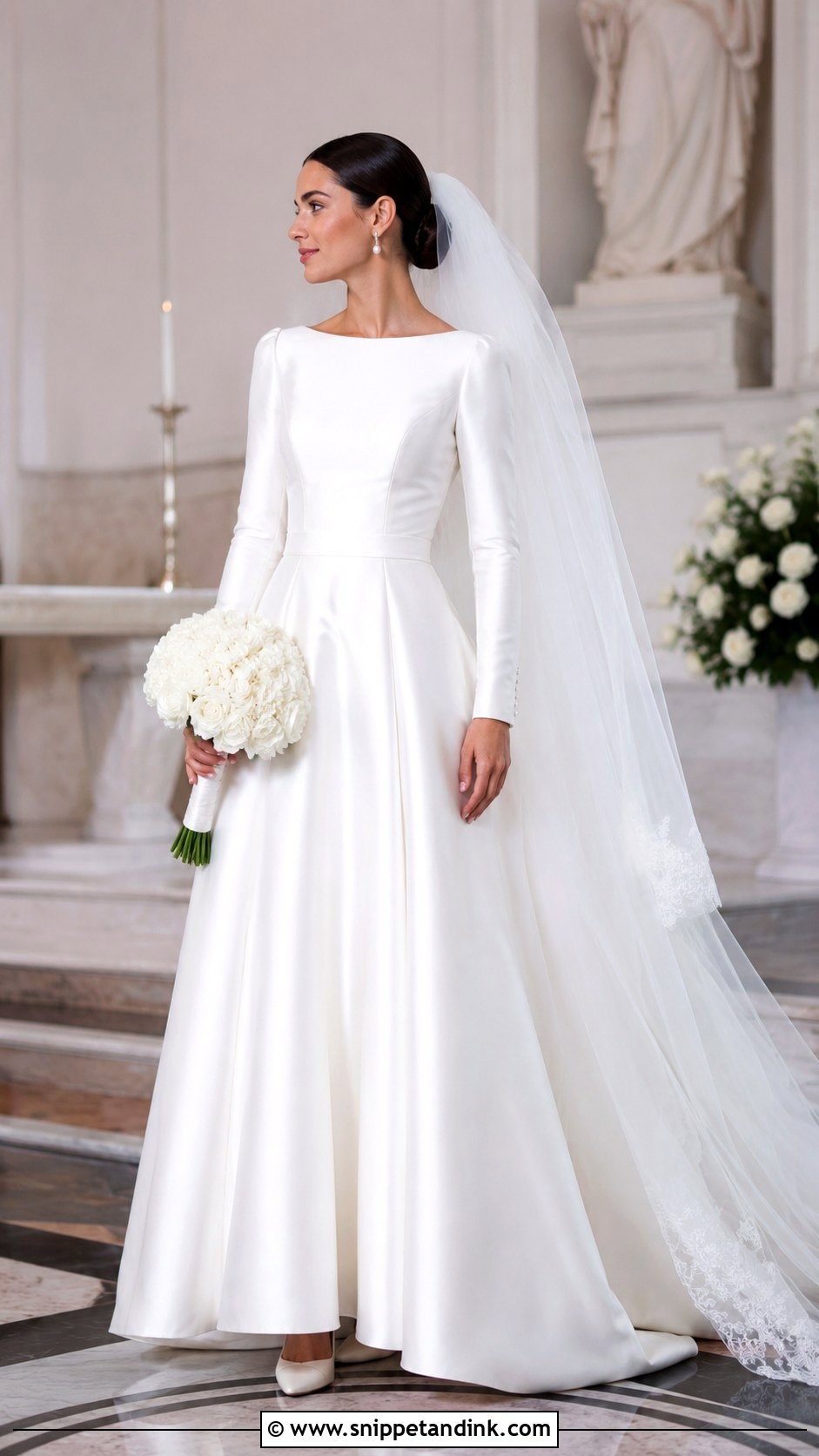 Modest Satin Marriage Gown - Snippet and Ink - 20 Marriage Gown Ideas