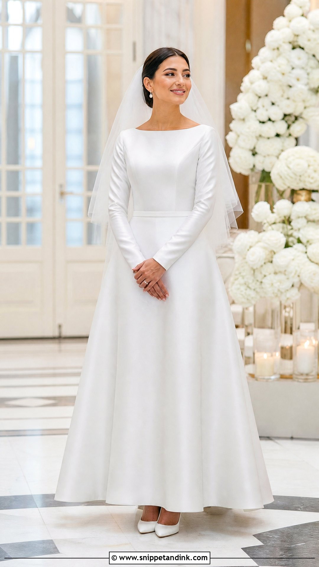 Modest Satin Wedding Dress - Snippet and Ink - 20 Wedding Dress Without Train Ideas