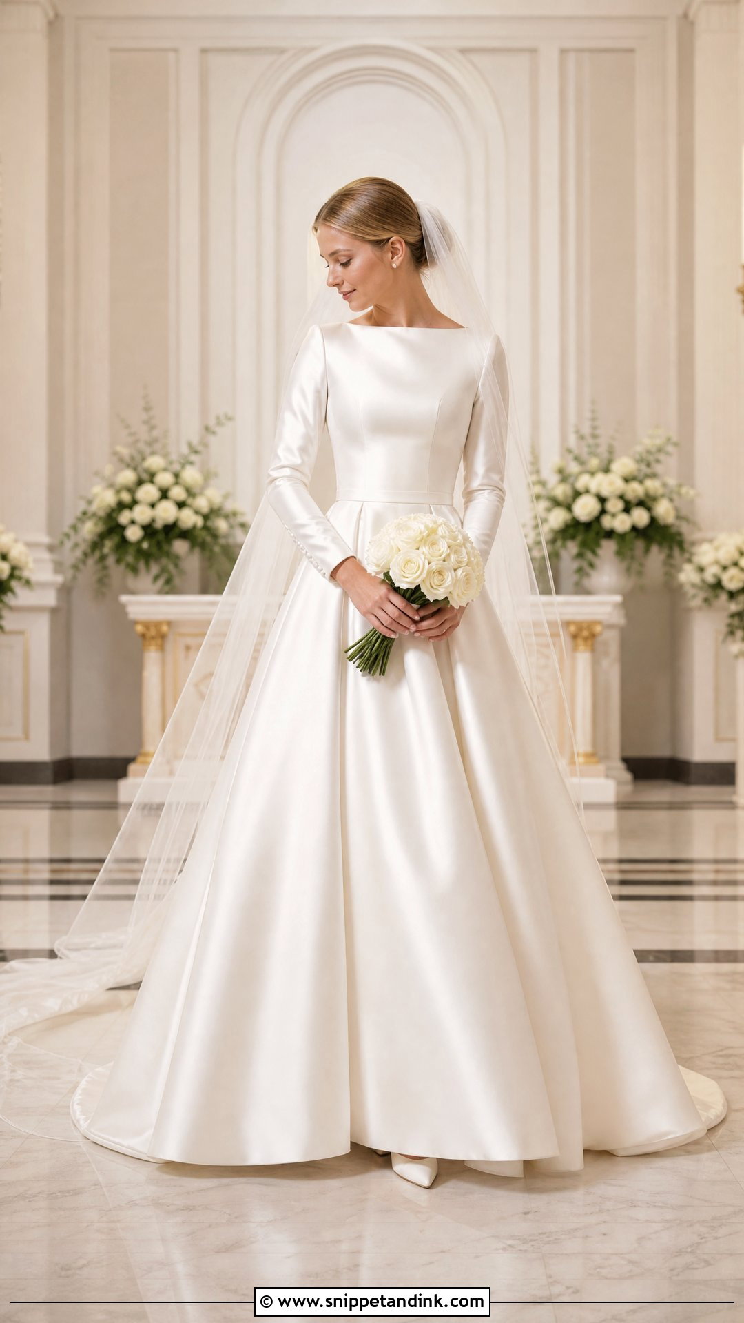 Modest Satin Wedding Gown - Snippet and Ink - 20 Wedding Gown 2025 Ideas