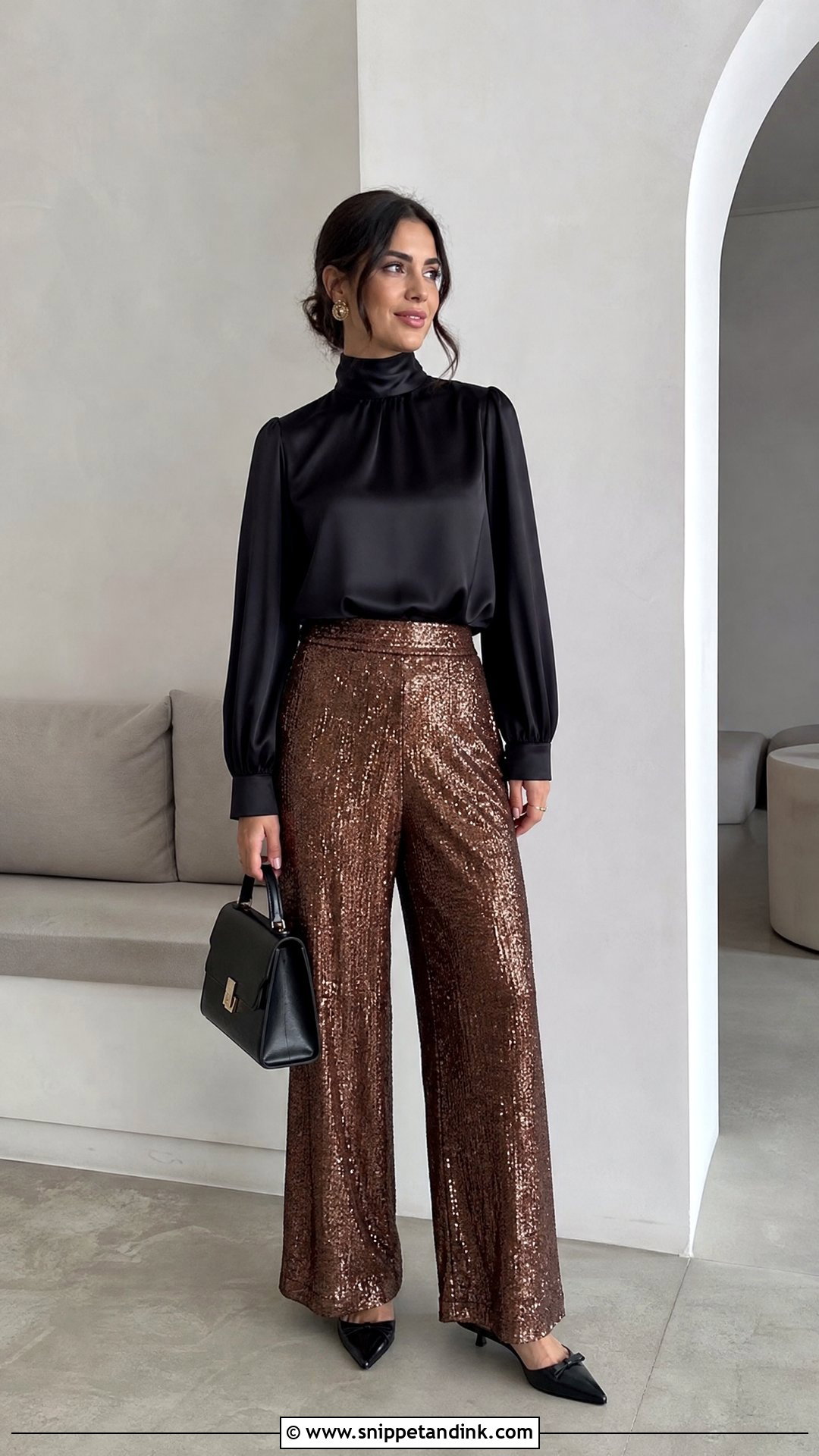 Modest Sequin Pants Bachelorette Outfit - Snippet and Ink - 20 Sequin Bachelorette Party Outfit Theme Ideas