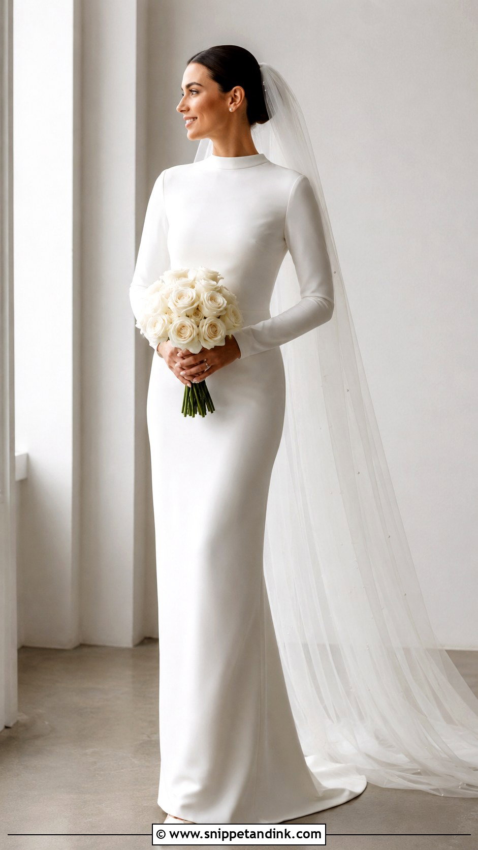 Modest Sheath Bridal Gown - Snippet and Ink - 30 Modest Bridal Gowns