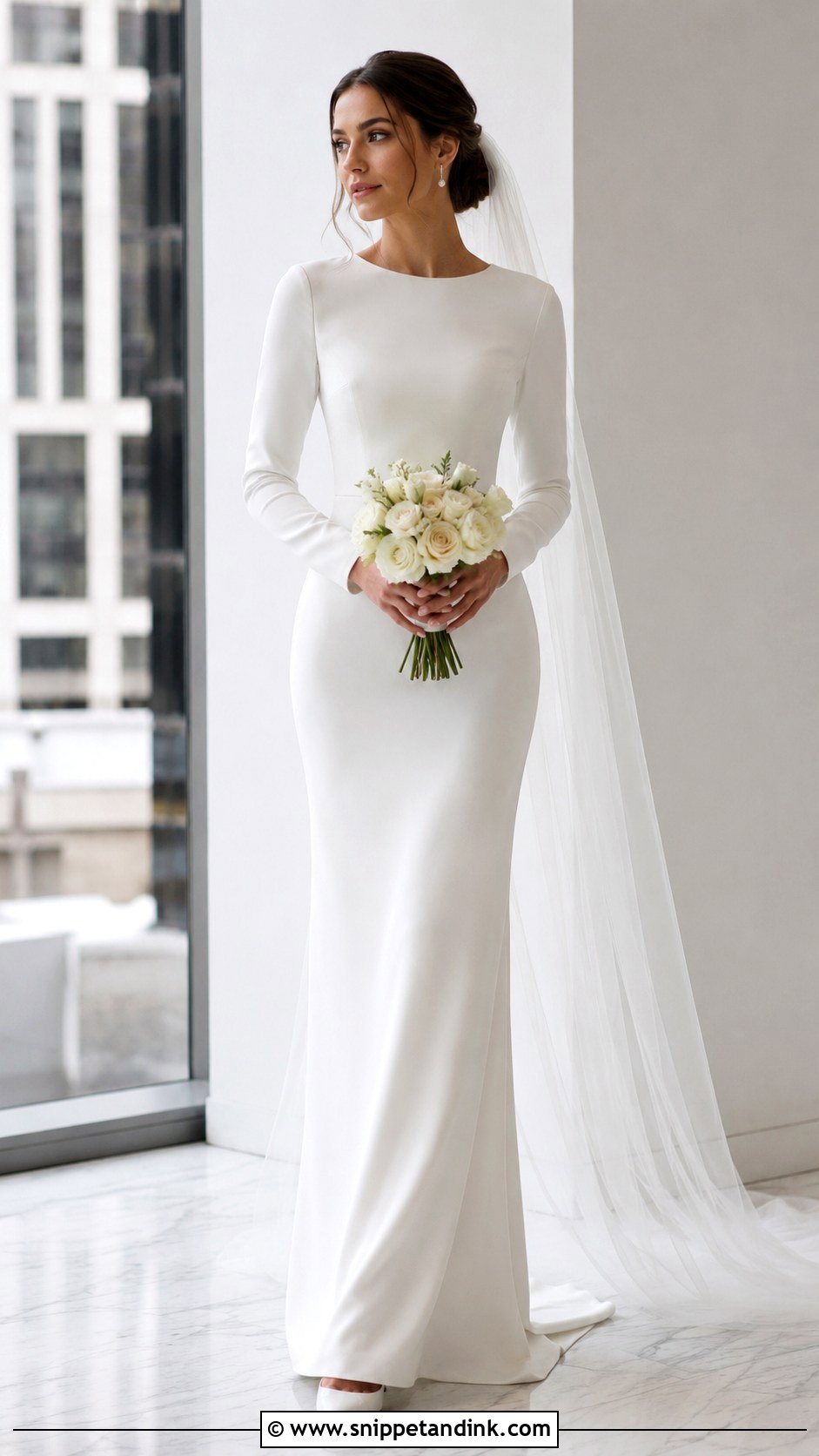 Modest Sheath Wedding Dress - Snippet and Ink - 25 Modest Bridal Ideas