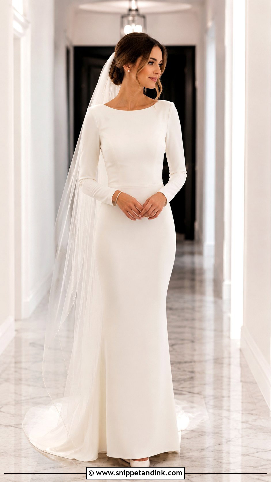 Modest Sheath Wedding Gown - Snippet and Ink - 25 Modest Wedding Gowns