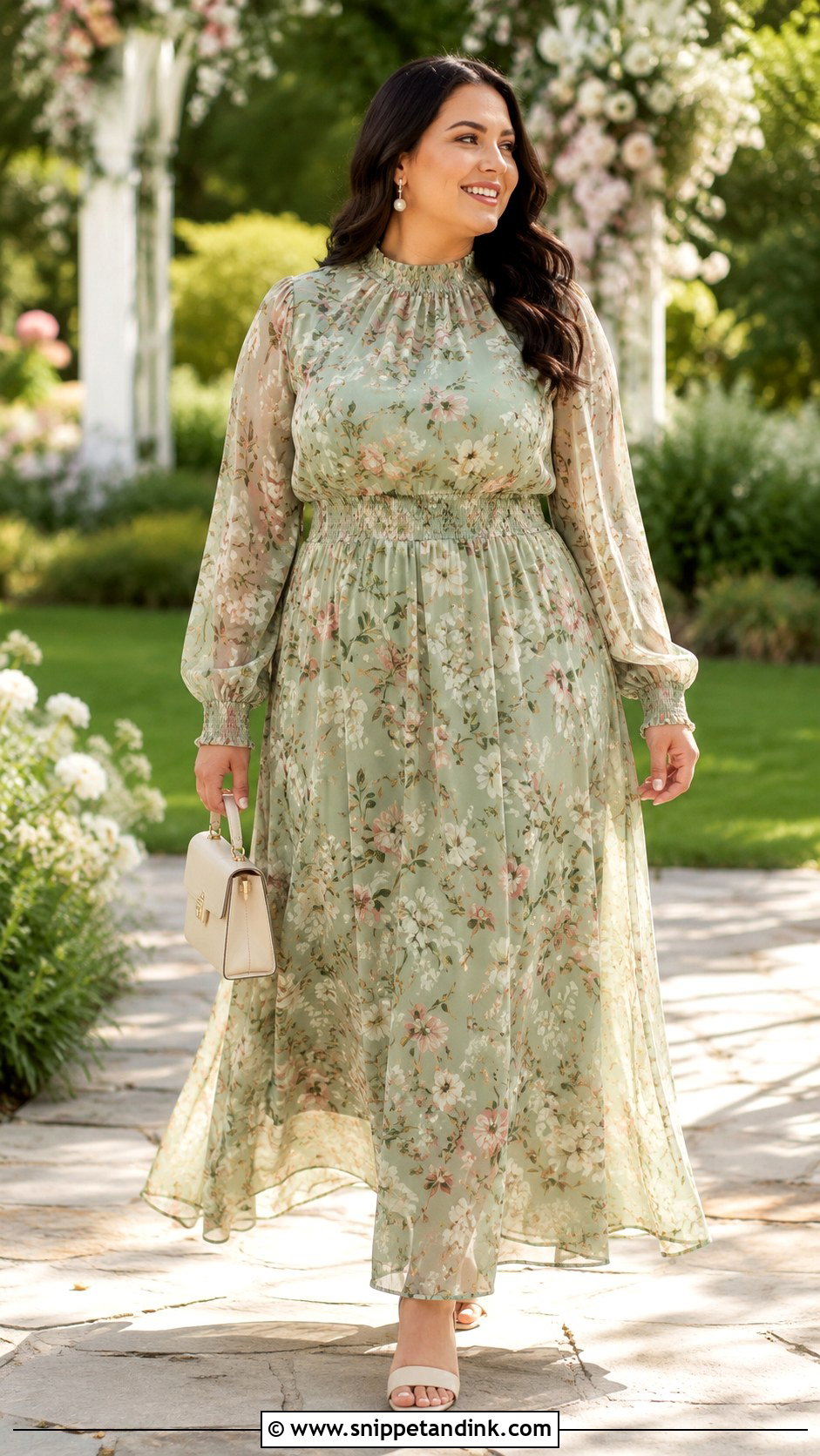 Modest Smocked Maxi Dress for Wedding - Snippet and Ink - 20 Modest Dresses for Wedding