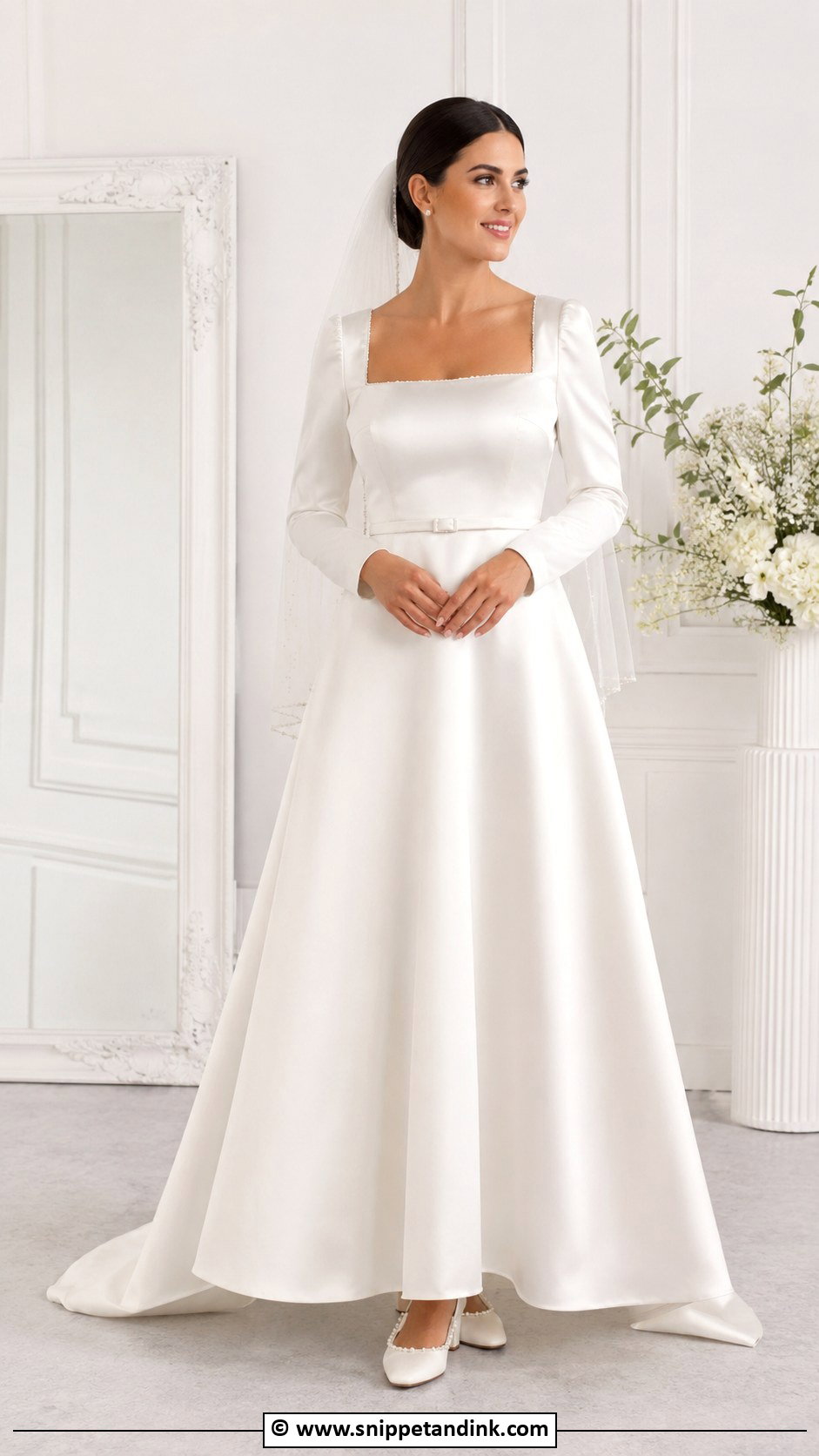 Modest Square Neck Wedding Dress - Snippet and Ink - 30 Modest Wedding Dress Ideas