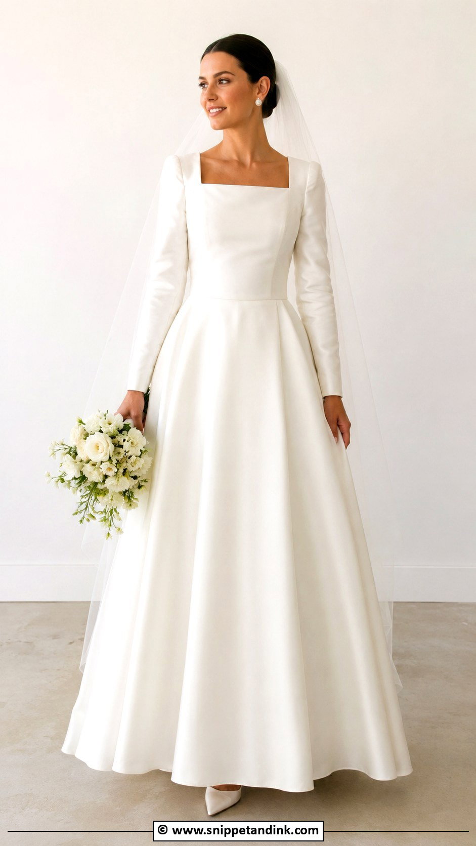 Modest Square Neck Wedding Dress - Snippet and Ink - 35 Modest Wedding Dresses