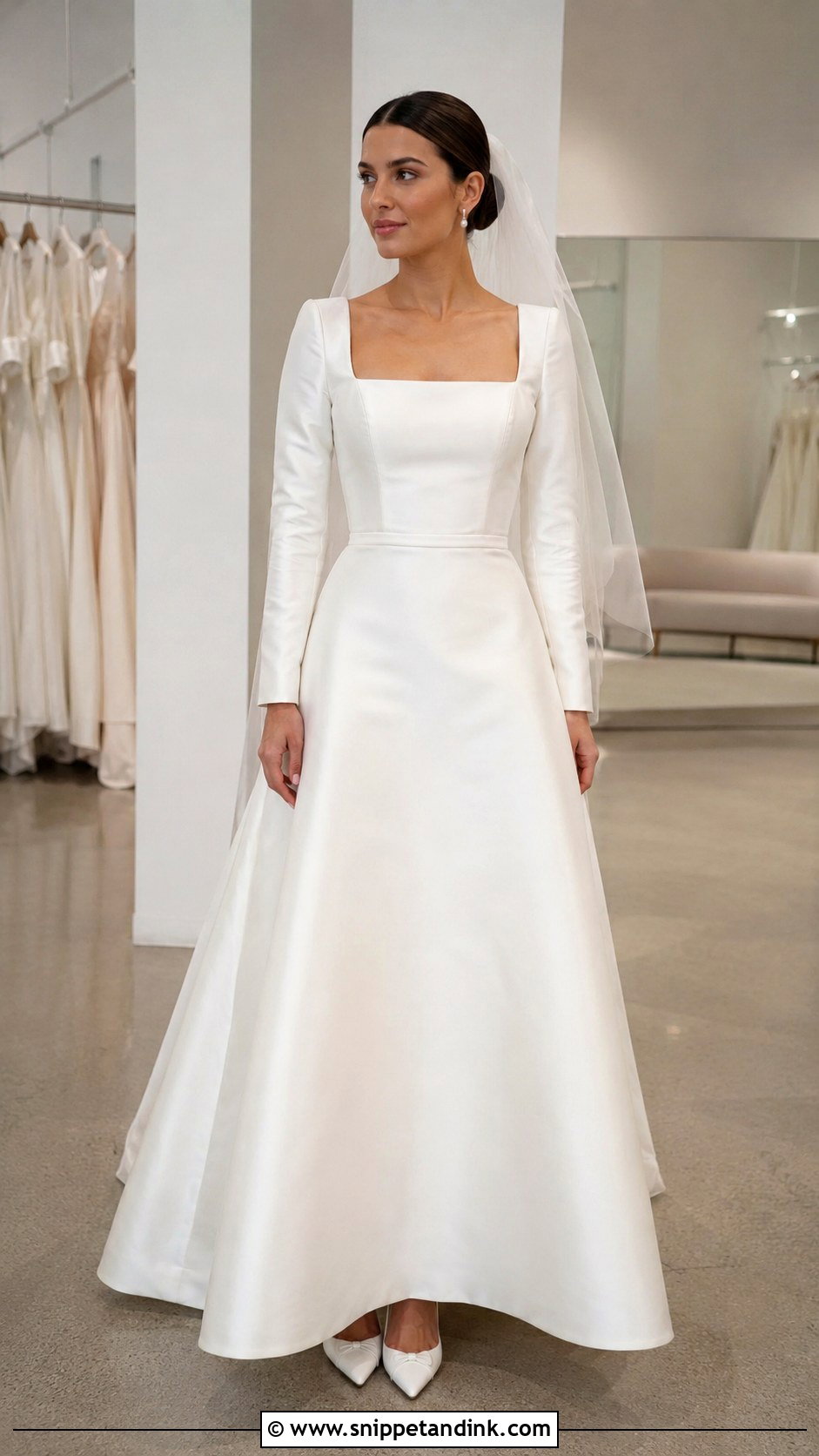 Modest Square Neck Wedding Dress - Snippet and Ink - 25 Simple Modest Wedding Dresses