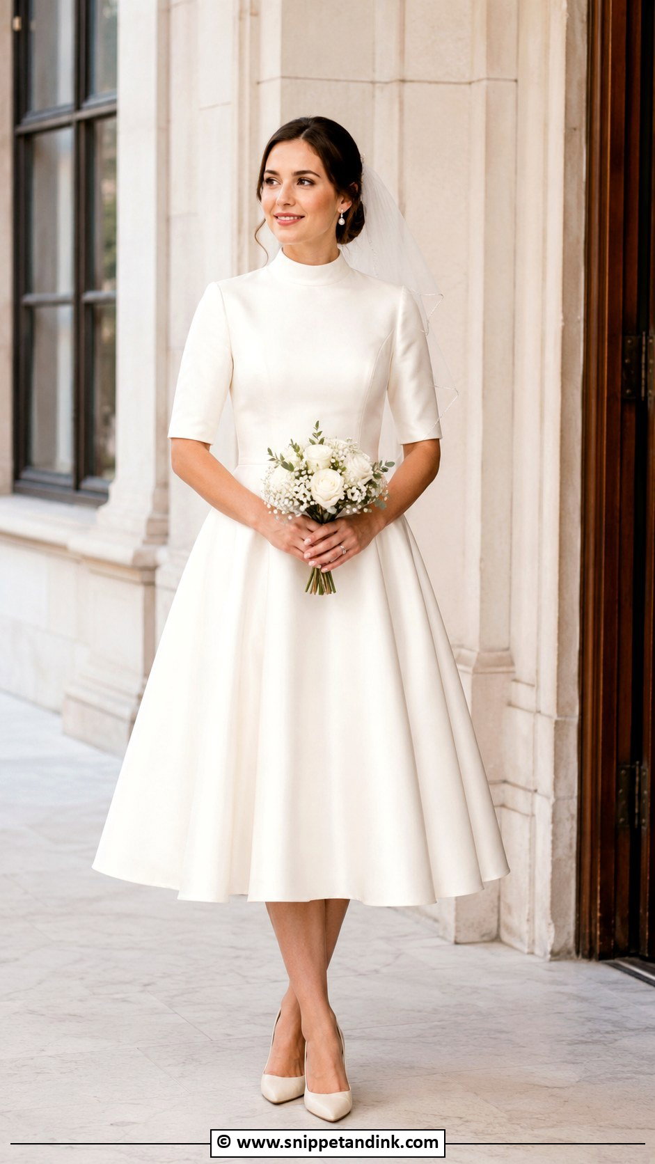 Modest Tea Length Wedding Dress - Snippet and Ink - 35 Modest Wedding Dresses