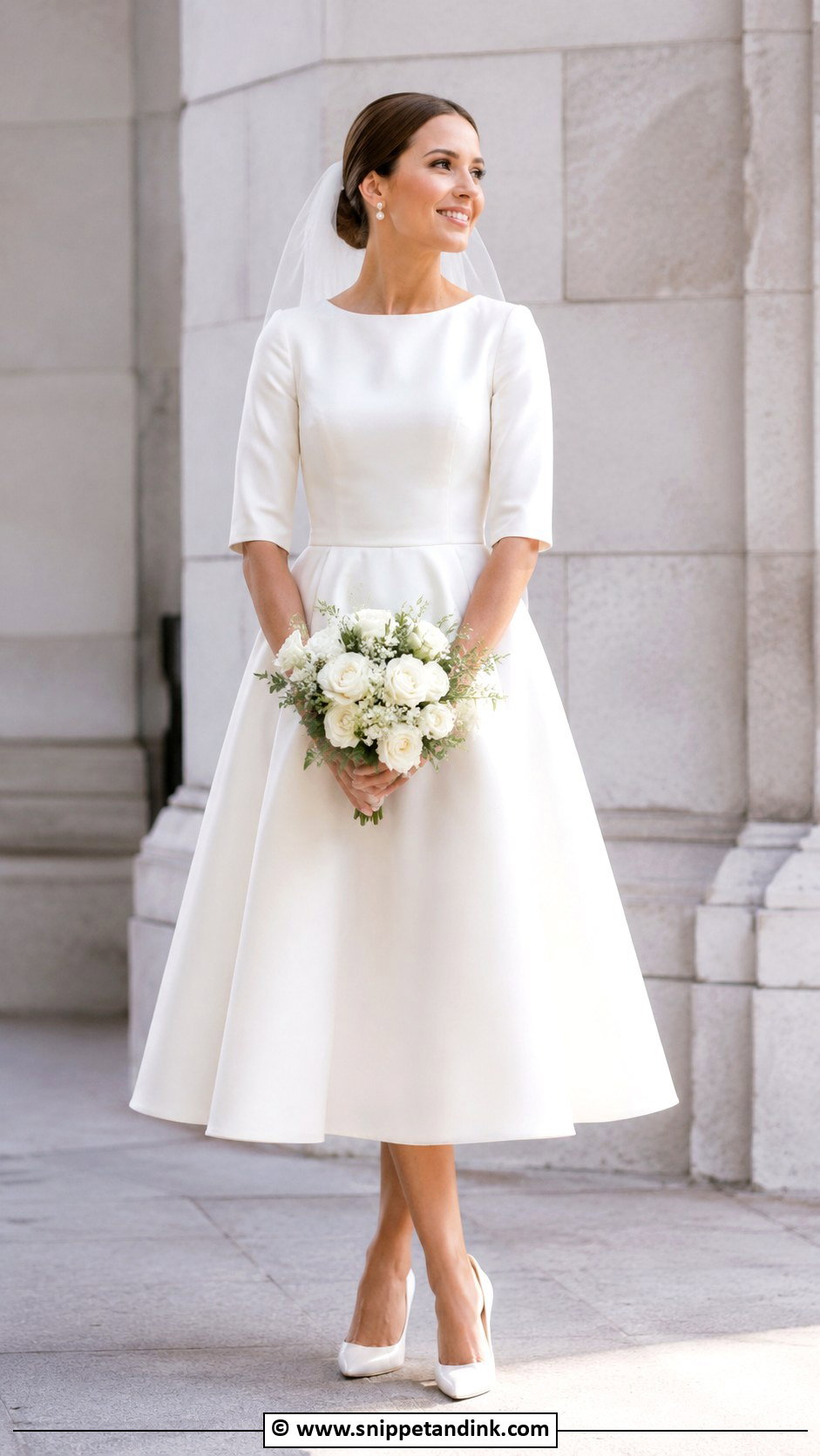 Modest Tea Length Wedding Dress - Snippet and Ink - 25 Elegant Modest Wedding Dresses