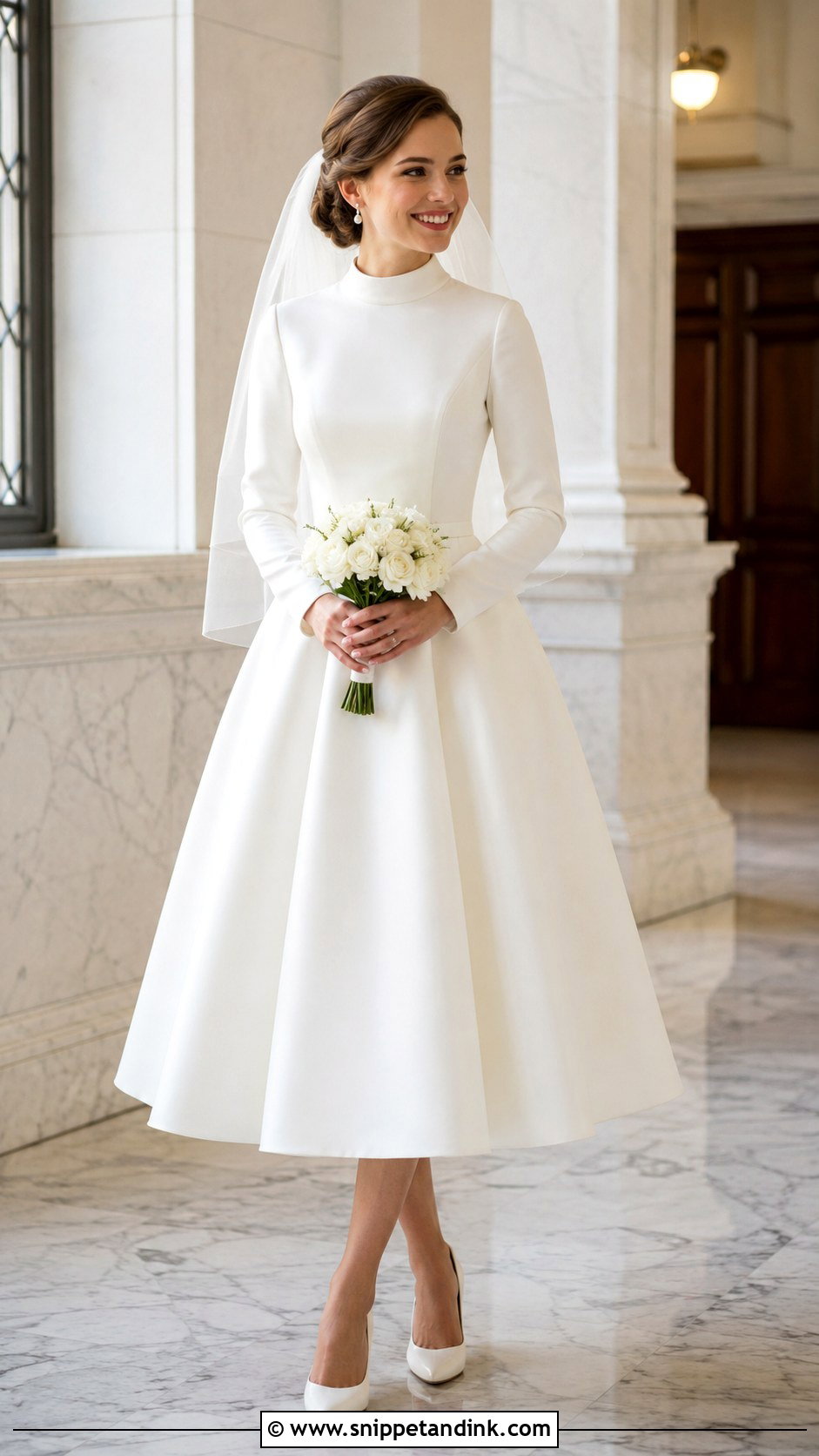 Modest Tea Length Wedding Gown - Snippet and Ink - 25 Modest Wedding Gowns