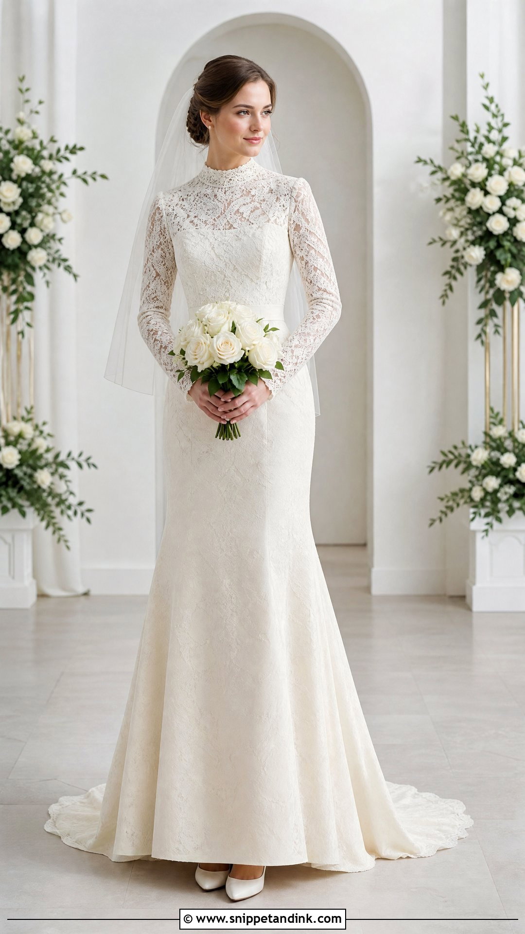 Modest Trumpet Wedding Dress With Sleeves - Snippet and Ink - 20 Trumpet Wedding Dress with Sleeves