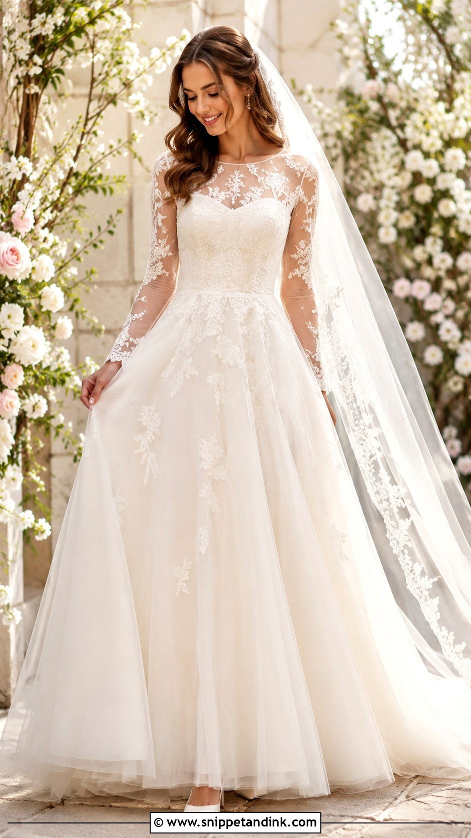 Modest Tulle Bridal Gown - Snippet and Ink - 30 Modest Bridal Gowns