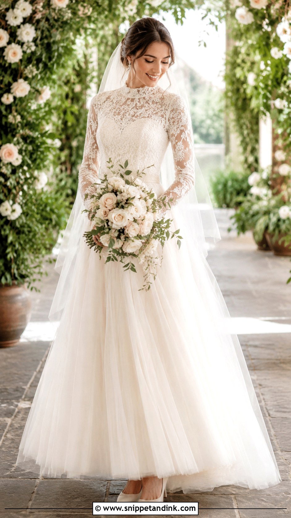 Modest Tulle Wedding Dress - Snippet and Ink - 25 Modest Bridal Ideas