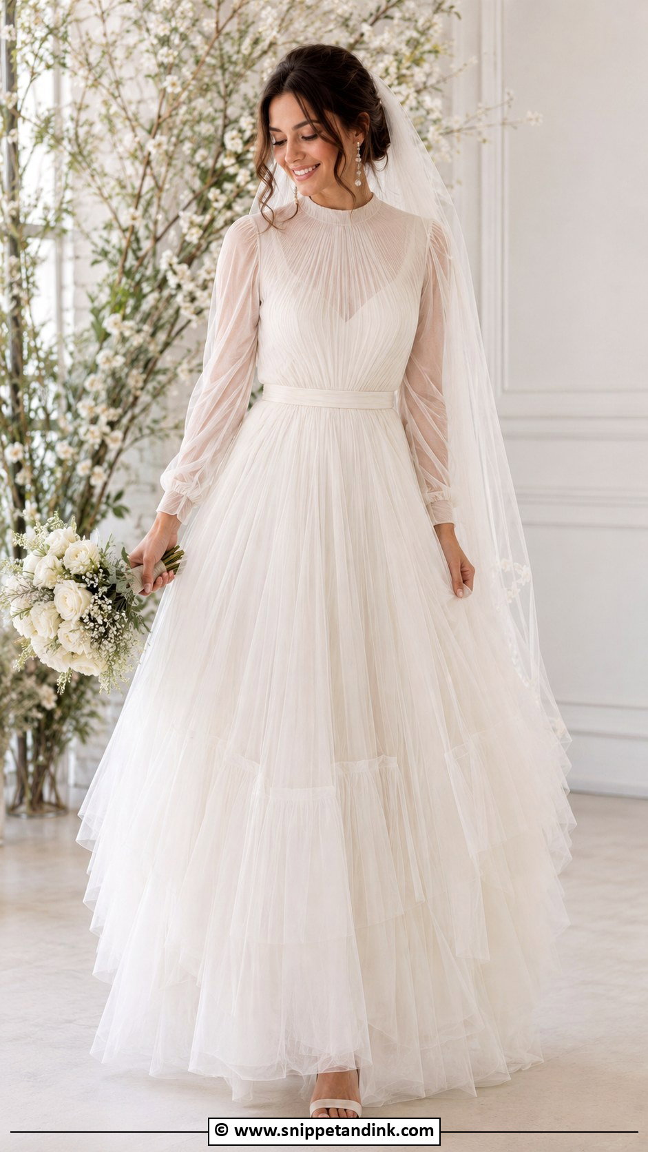 Modest Tulle Wedding Dress - Snippet and Ink - 25 Elegant Modest Wedding Dresses