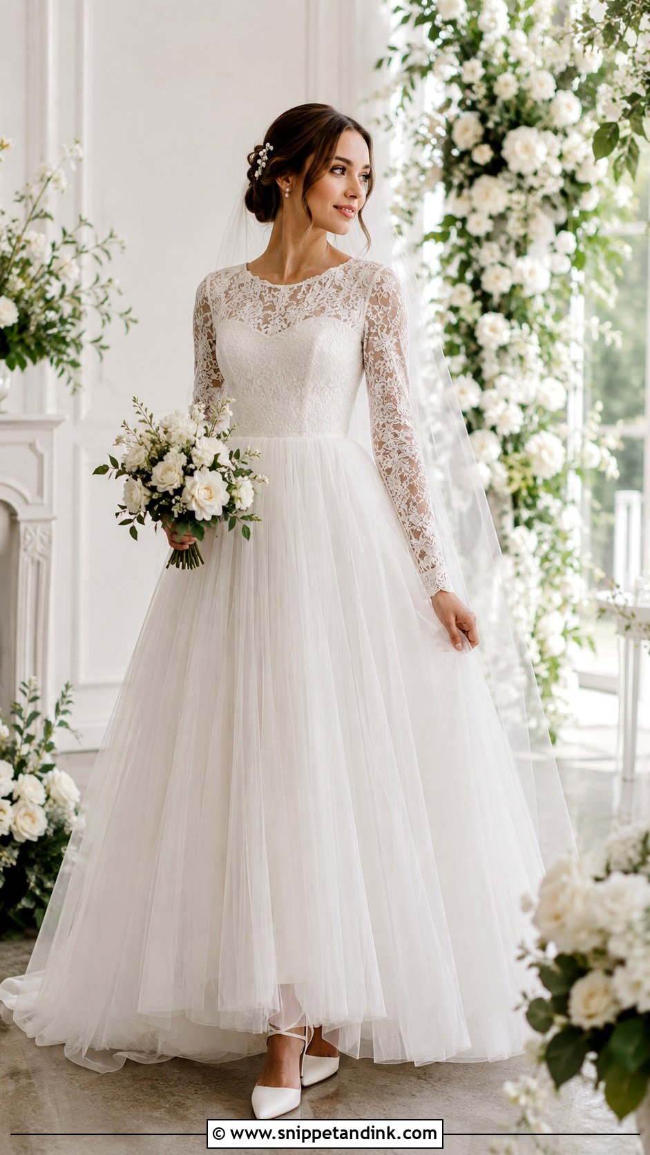 Modest Tulle Wedding Gown - Snippet and Ink - 25 Modest Wedding Gowns