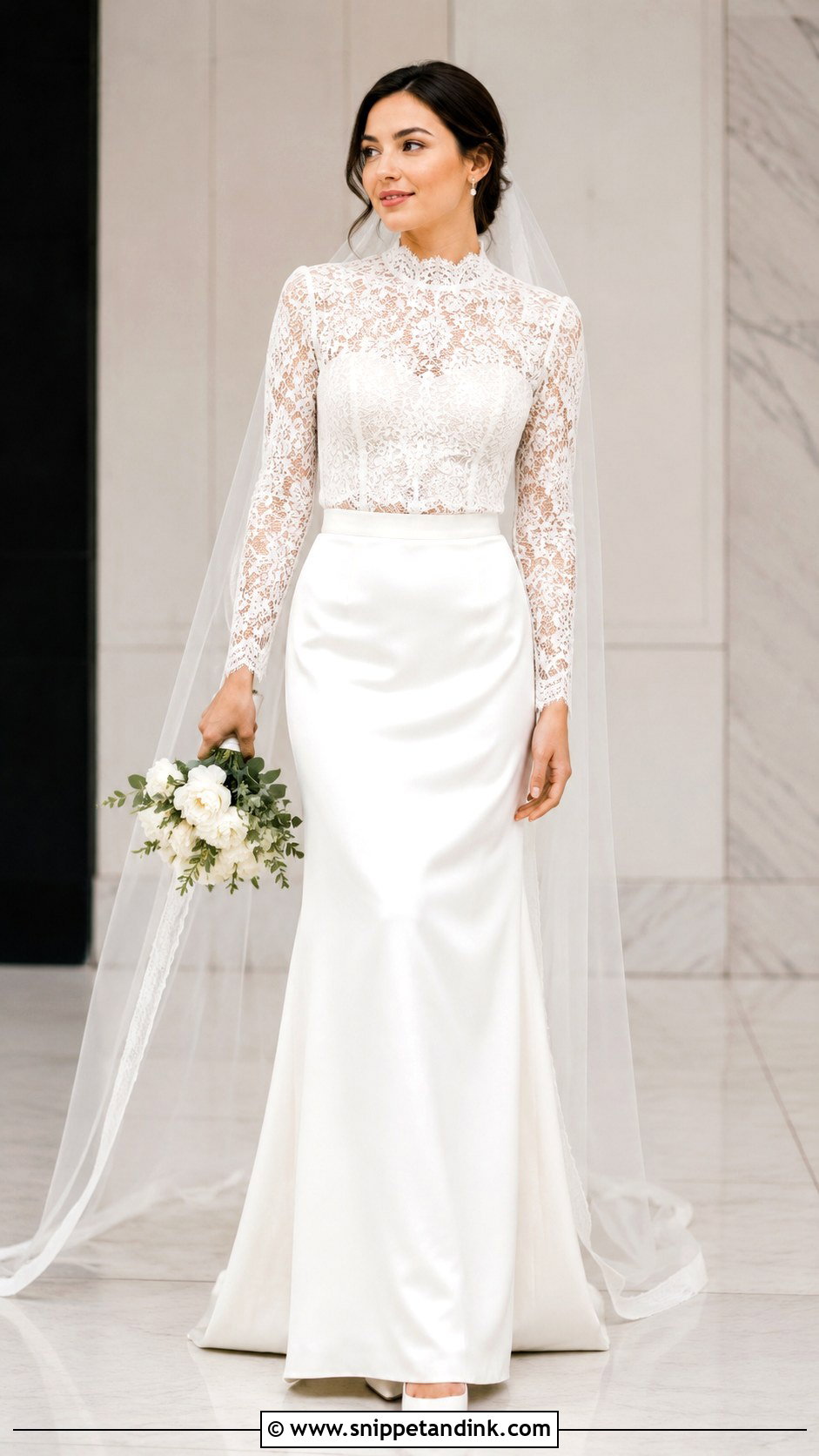 Modest Two Piece Bridal Gown - Snippet and Ink - 30 Modest Bridal Gowns