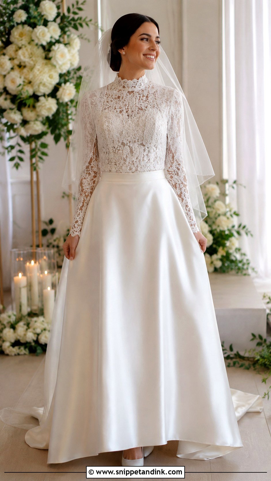 Modest Two Piece Bridal Set - Snippet and Ink - 25 Modest Bridal Ideas