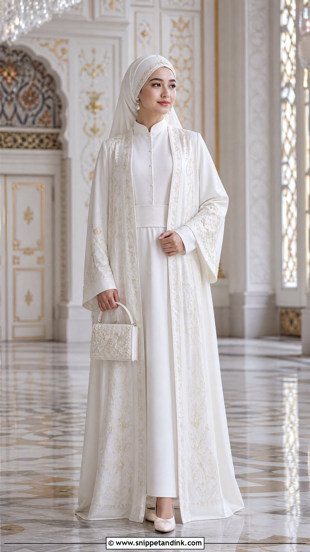 Modest Uzbek Wedding Dress With Headscarf - Snippet and Ink - 20 Uzbek Wedding Dress Ideas