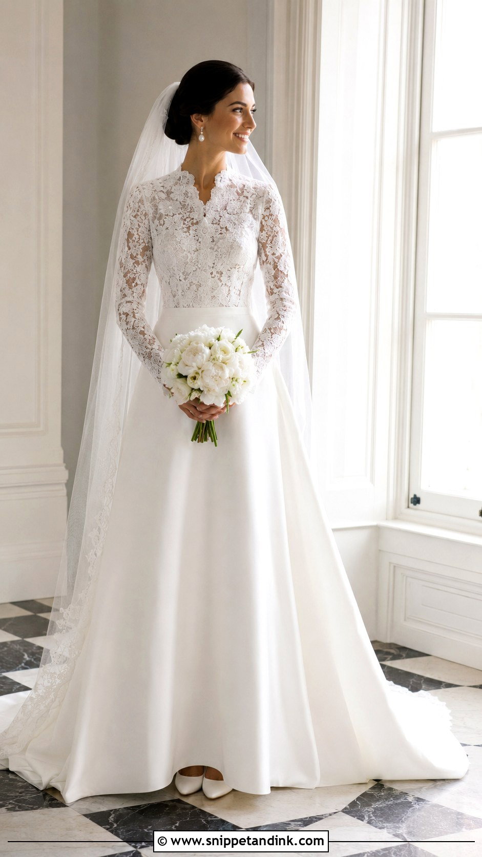 Modest V Cut Wedding Dress - Snippet and Ink - 20 V Cut Wedding Dress Ideas