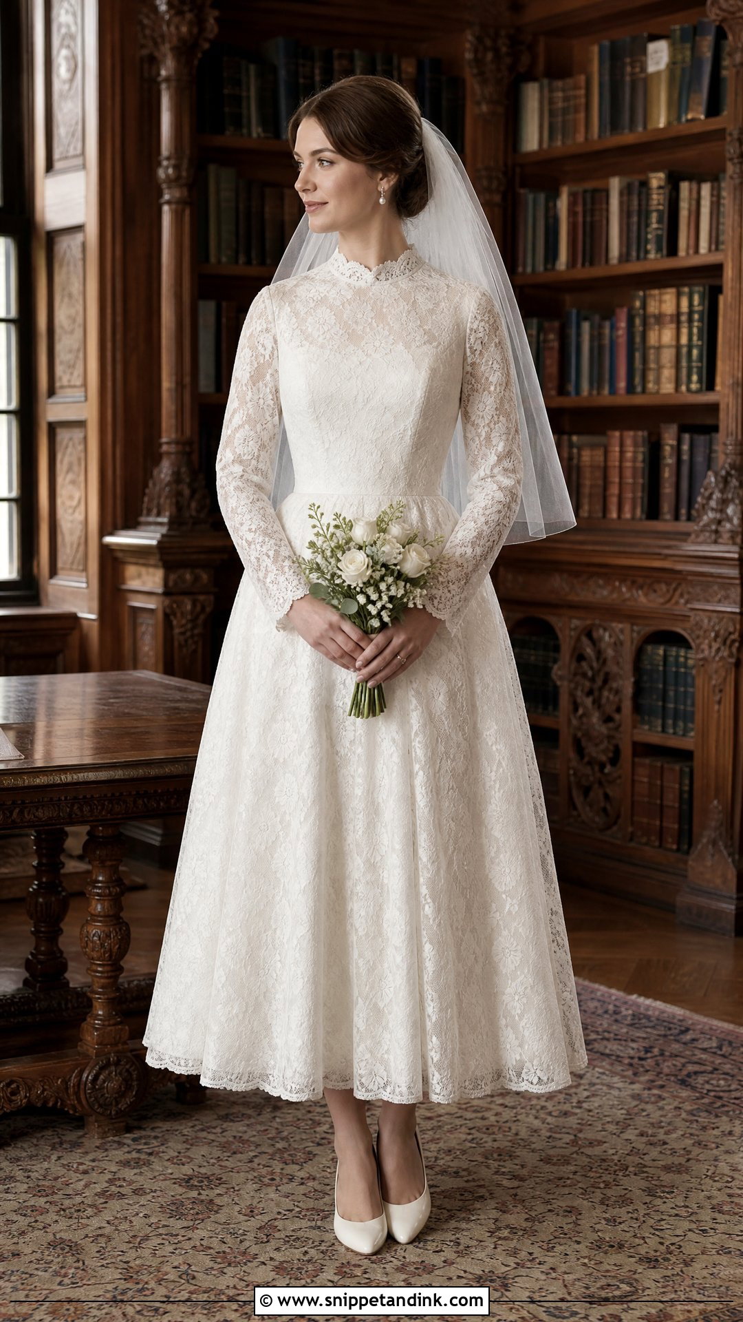 Modest Vintage Lace Wedding Dress - Snippet and Ink - 25 Modest Old Money Wedding Dress Ideas