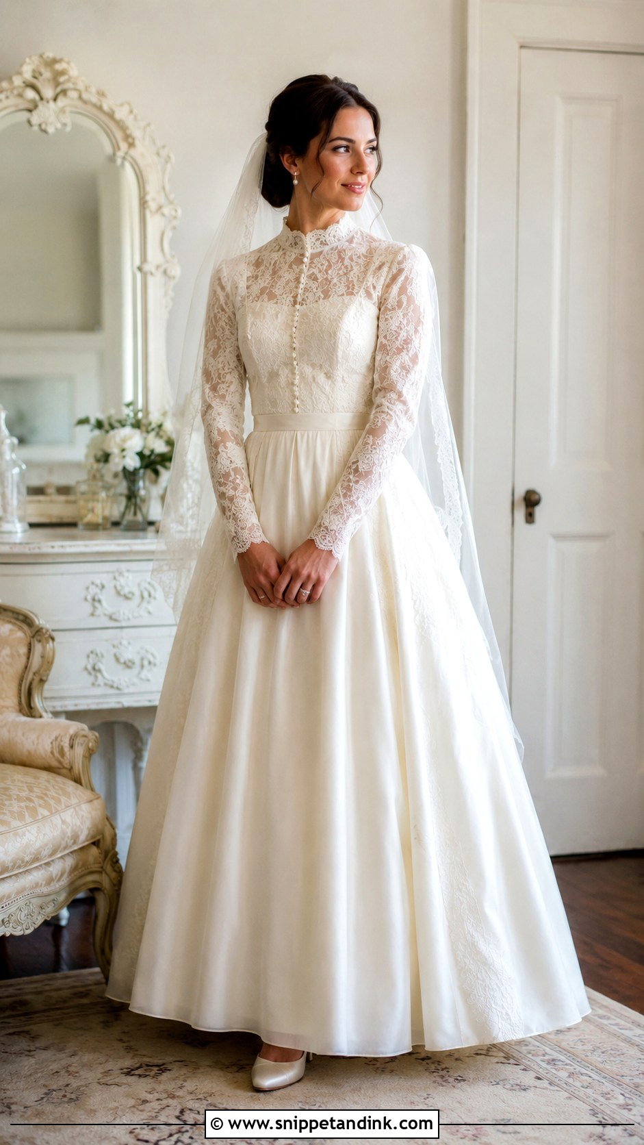 Modest Vintage Wedding Dress - Snippet and Ink - 25 Modest Bridal Ideas