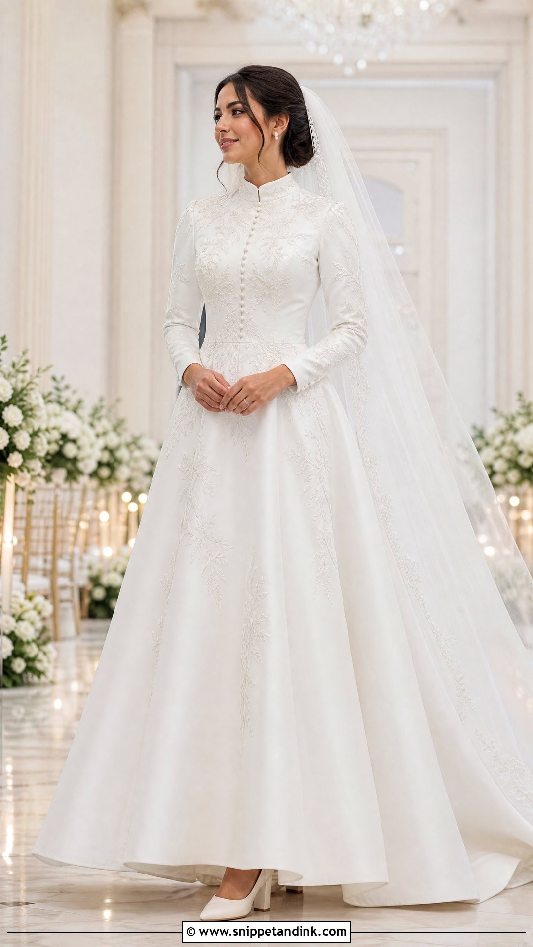 Modest Wedding A Line Gown - Snippet and Ink - 20 Wedding Wardrobe Ideas