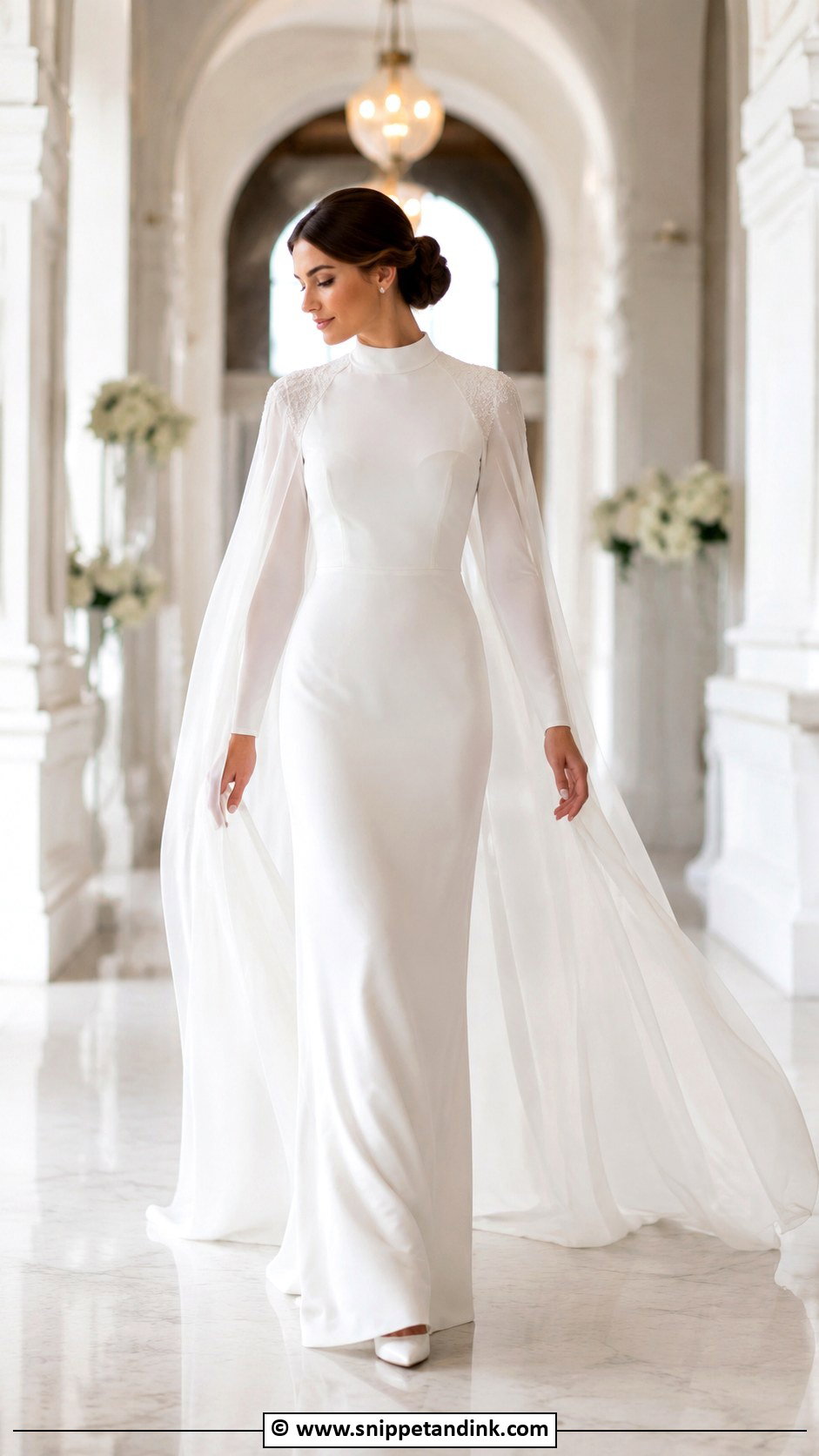 Modest Wedding Dress With Cape - Snippet and Ink - 30 Modest Wedding Dress Ideas