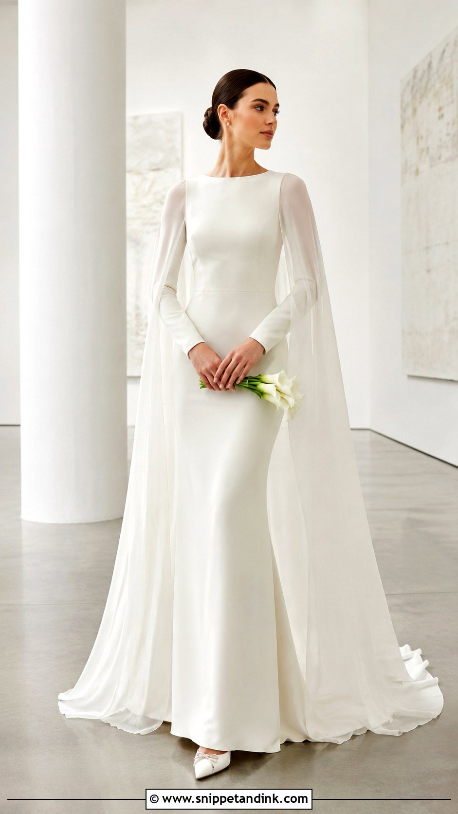 Modest Wedding Dress With Cape - Snippet and Ink - 25 Modest Bridal Ideas