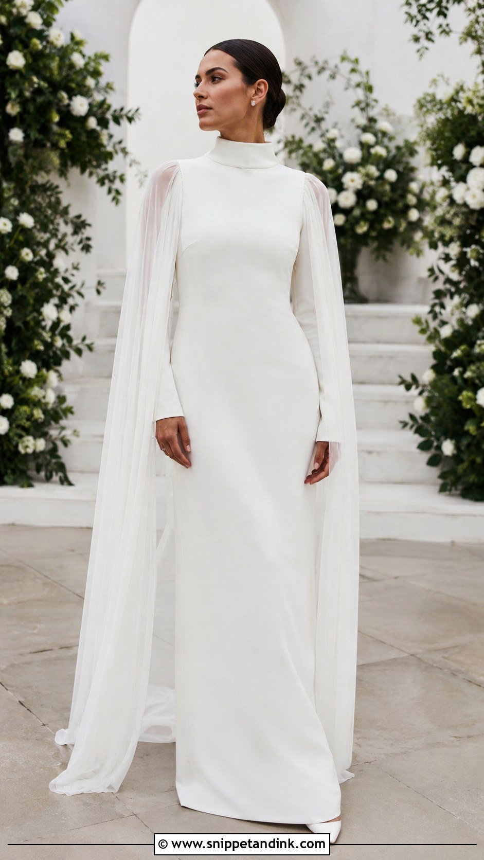 Modest Wedding Dress With Cape - Snippet and Ink - 25 Modest Bride Dress Ideas