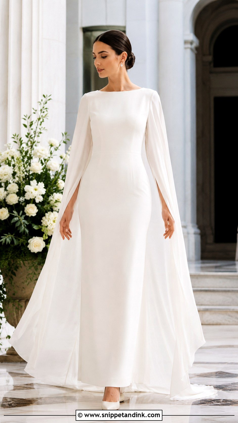 Modest Wedding Dress With Cape Sleeves - Snippet and Ink - 30 Modest Wedding Dresses with Sleeves