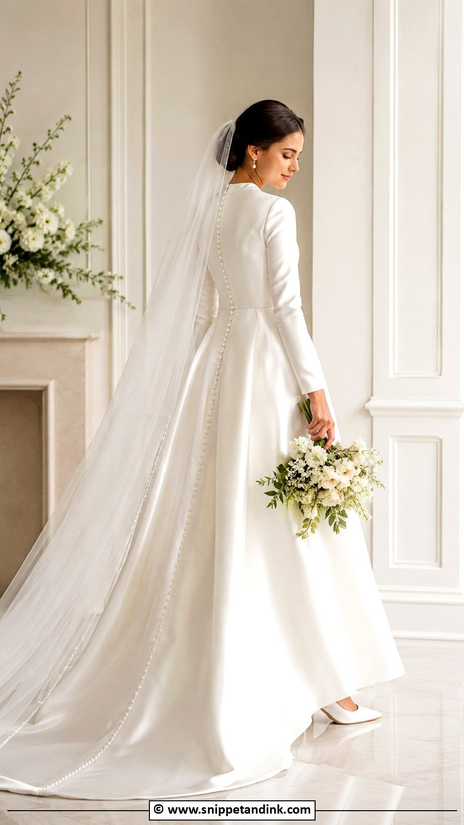 Modest Wedding Dress With Covered Back - Snippet and Ink - 30 Conservative Wedding Dress Ideas