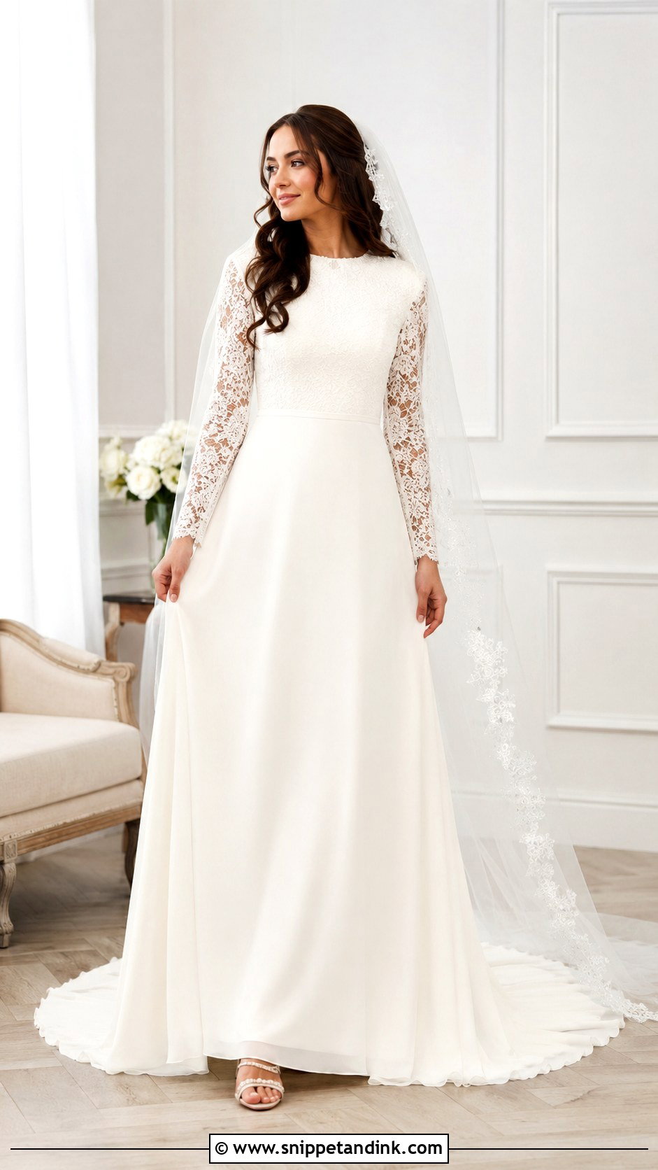 Modest Wedding Dress With Detachable Sleeves - Snippet and Ink - 25 Modest Bridal Ideas