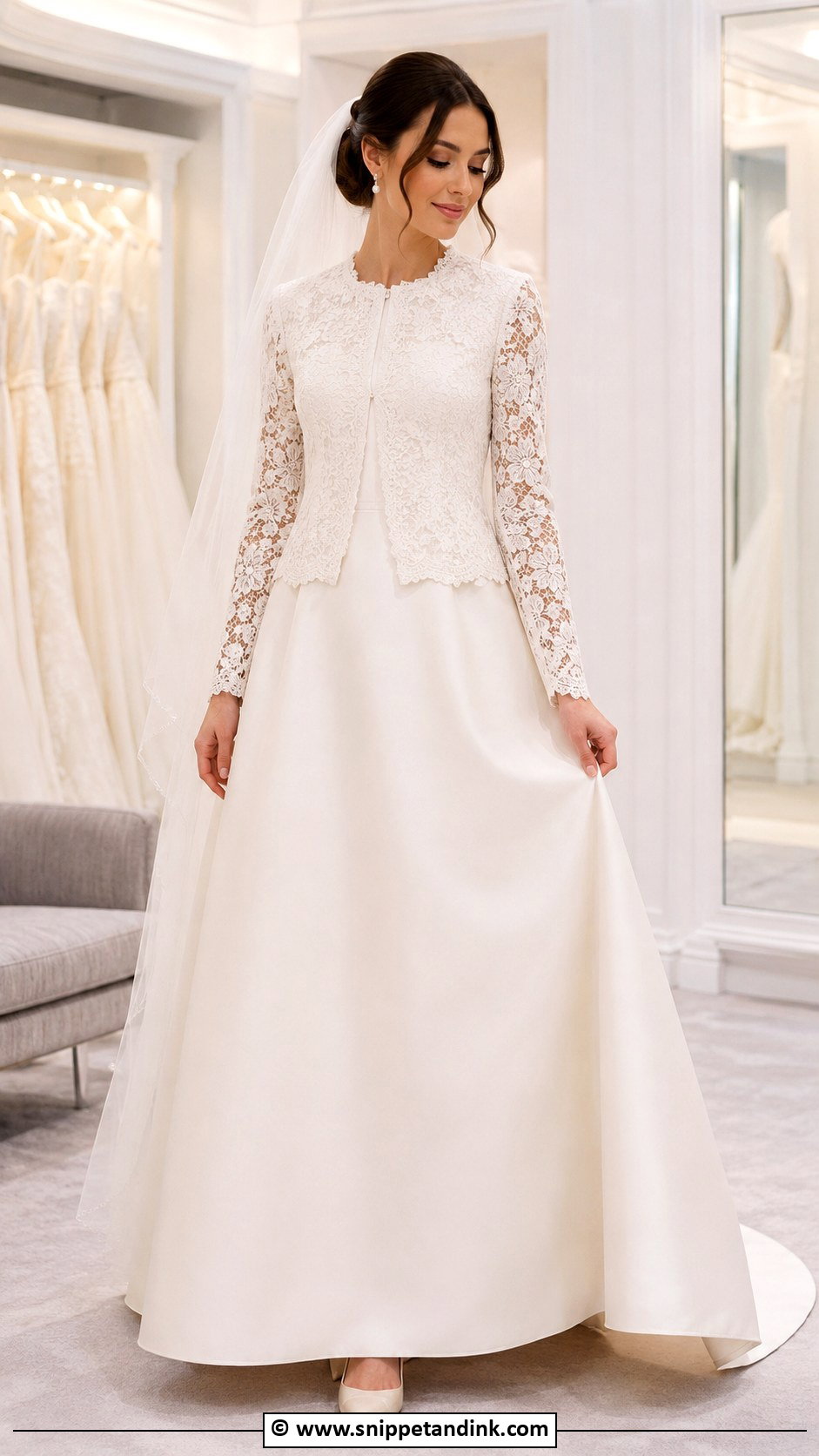 Modest Wedding Dress With Jacket - Snippet and Ink - 35 Modest Wedding Dresses