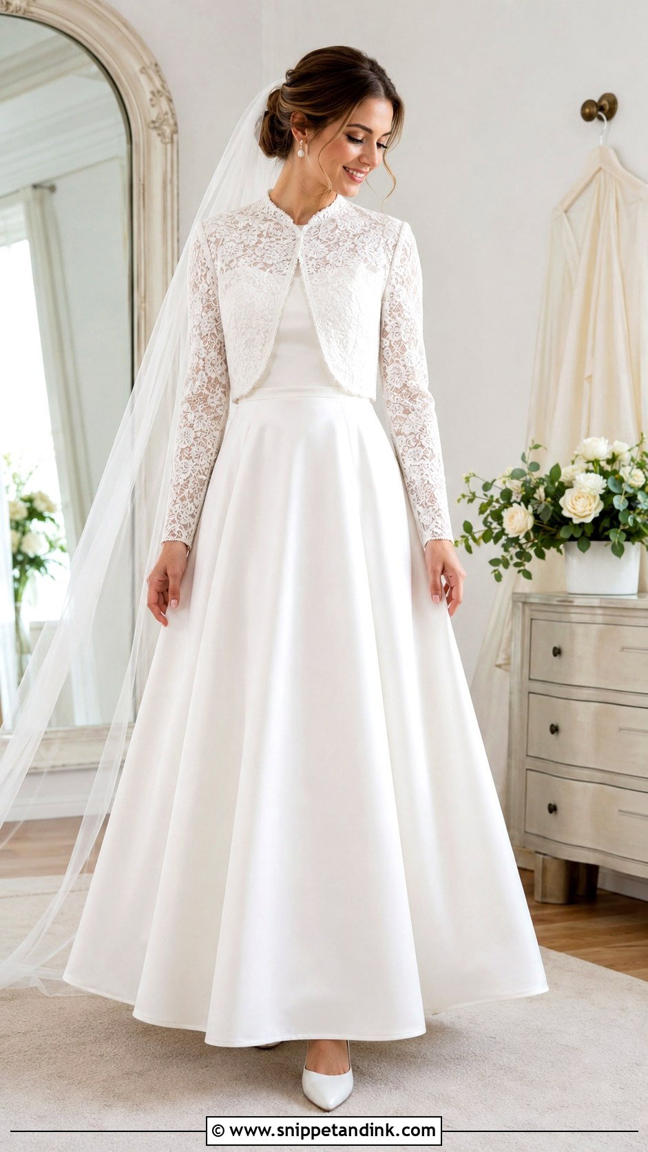 Modest Wedding Dress With Jacket - Snippet and Ink - 25 Modest Bride Dress Ideas
